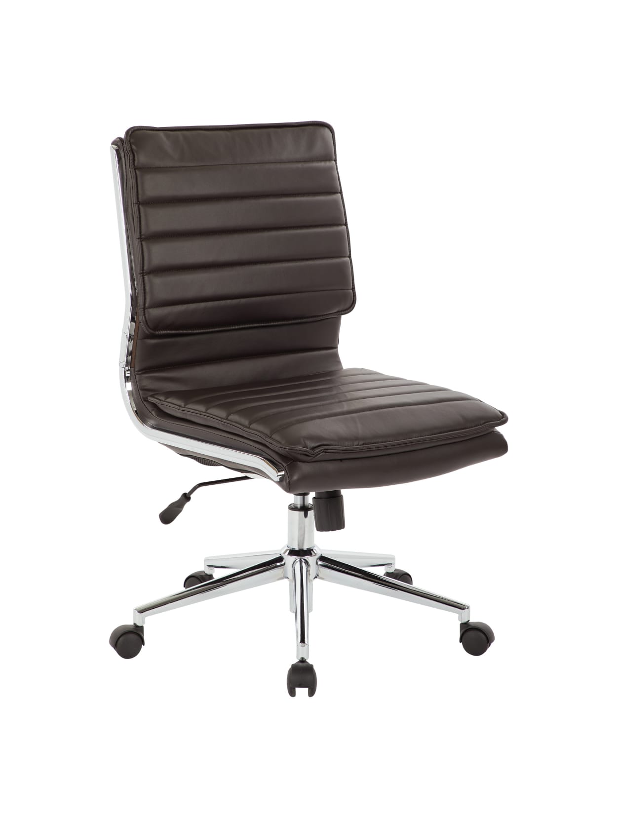 Office Star Pro Line Ii Spx Armless Bonded Leather Mid Back Chair Espressochrome Office Depot