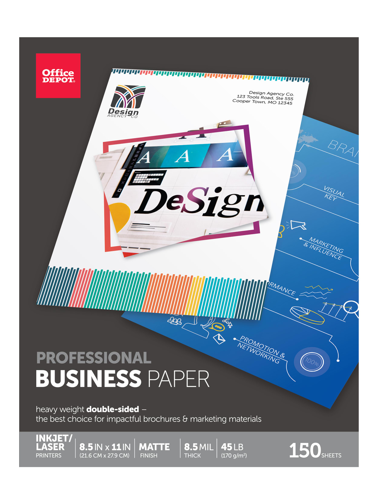 Office Depot Brand Professional Business Paper Matte Letter Size 8 12 X 11 45 Lb Pack Of 150 Sheets Office Depot