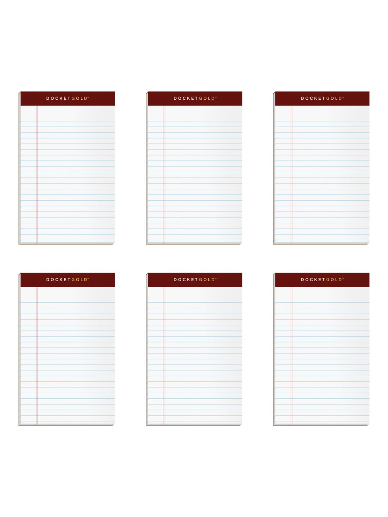 TOPS Docket Ruled Perforated Pads Legal Rule 5 x 8 White 12 50 Sheet Pads Pack