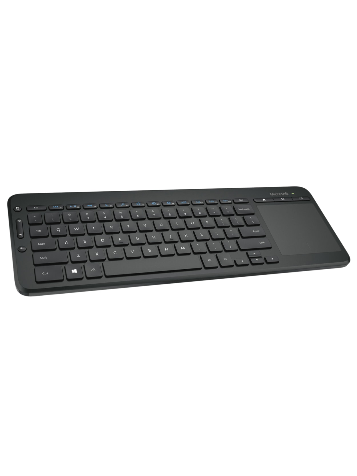 Microsoft Wireless All In One Media Keyboard 14 1516 L X 5 58 W X 15 D Black N9z Office Depot