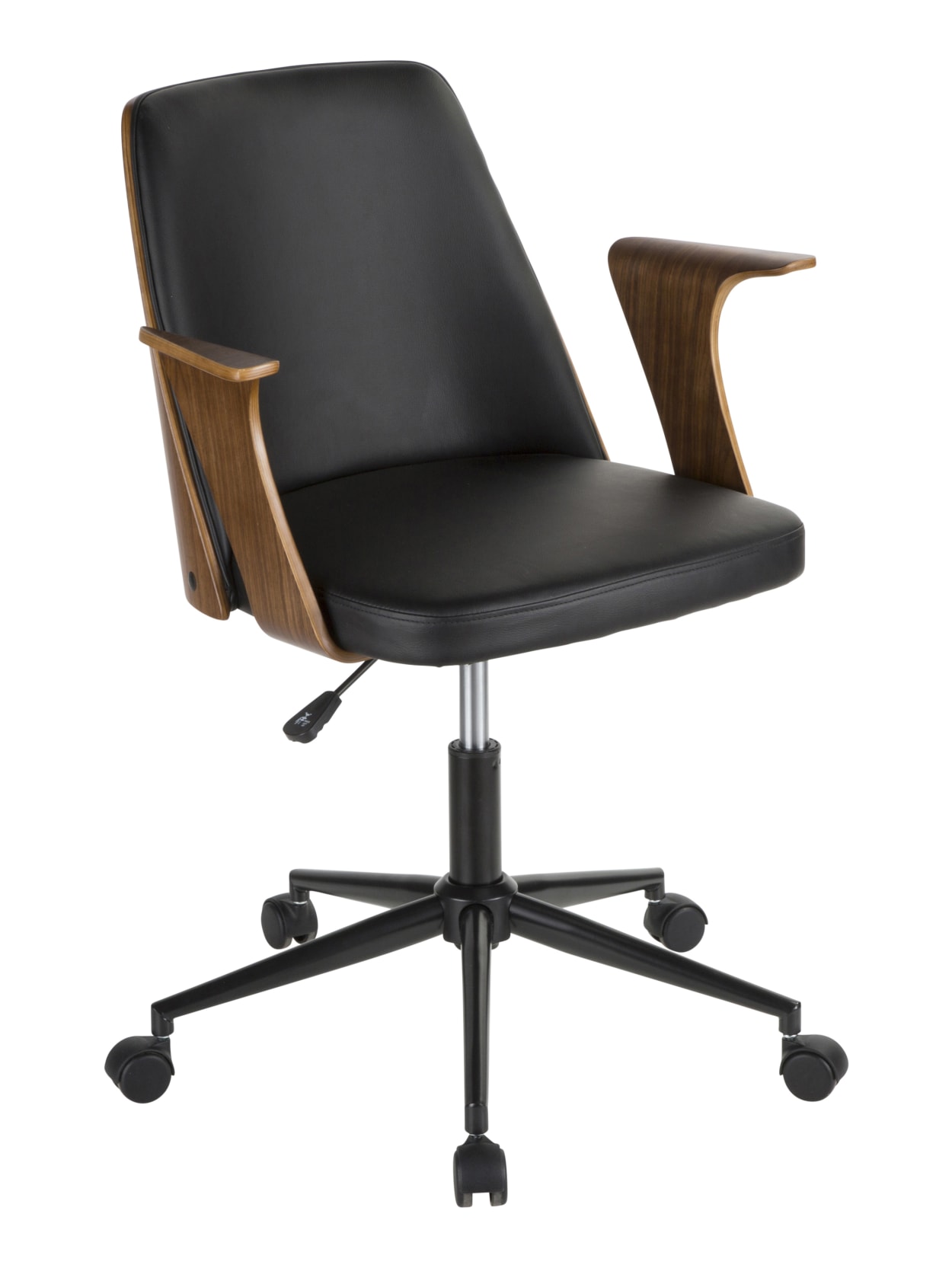 Lumisource Verdana Mid Century Modern Mid Back Chair Blackwalnut Office Depot