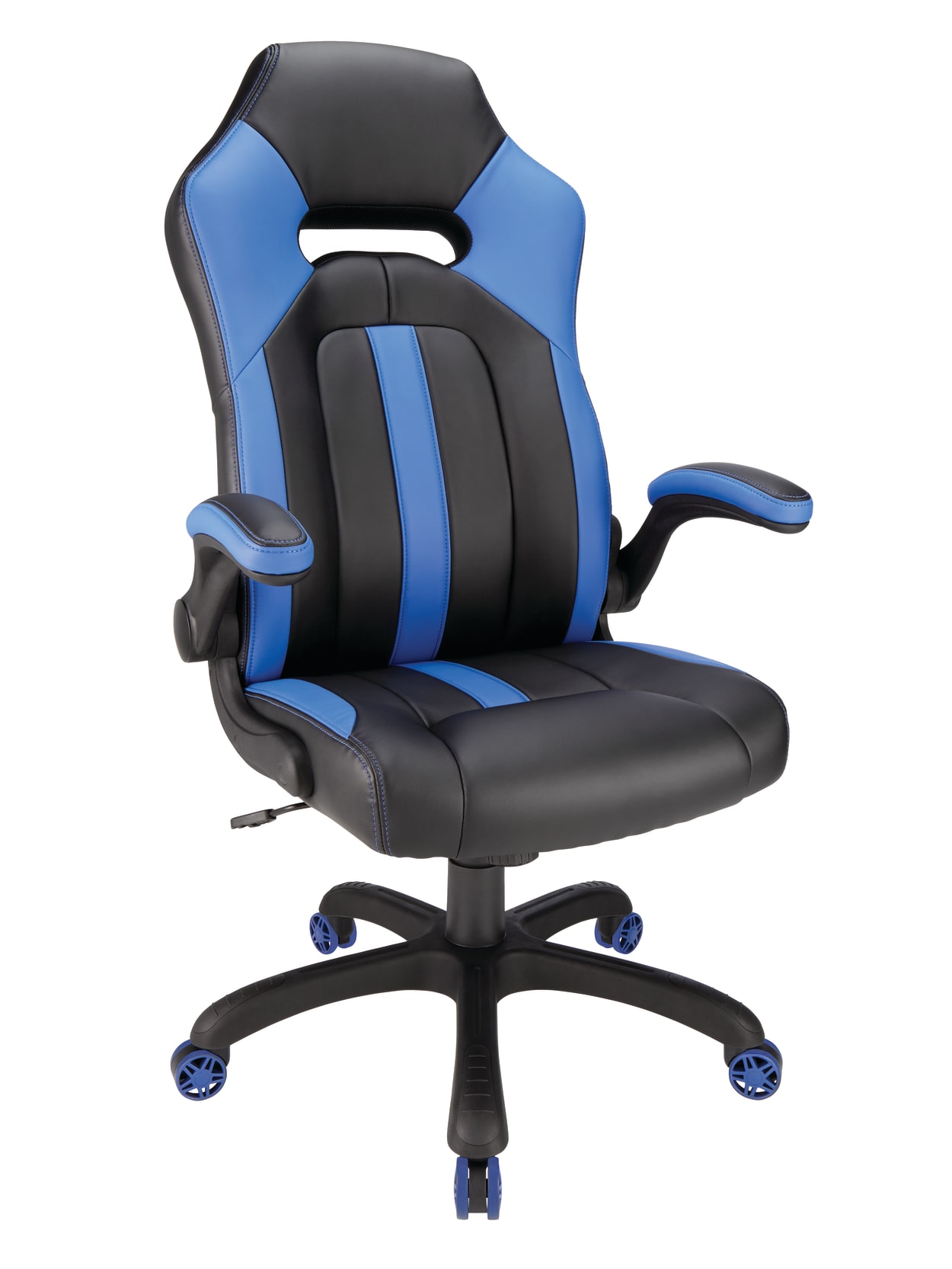 realspace high back gaming chair blueblack office depot