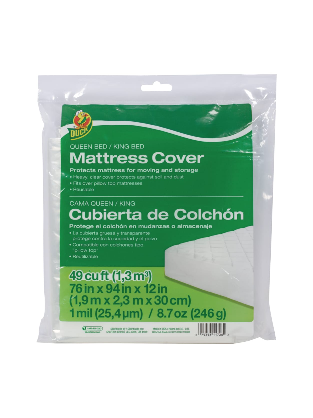 Duck Mattress Cover Queenking 76 H X 94 W X 12 D Clear Office Depot