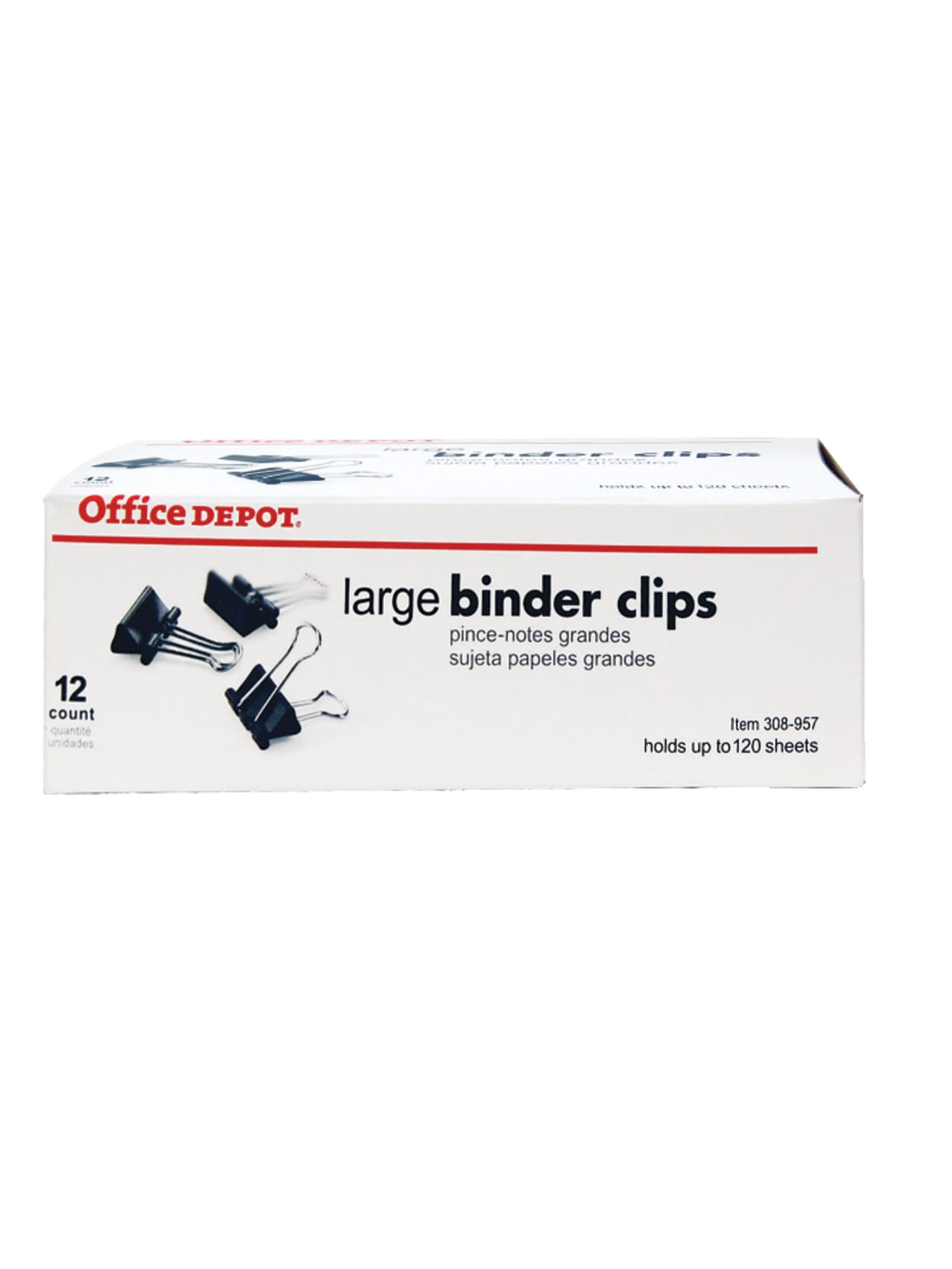 Office Depot Binder Clips Large 2 Wide Black Box Of 12 Office Depot