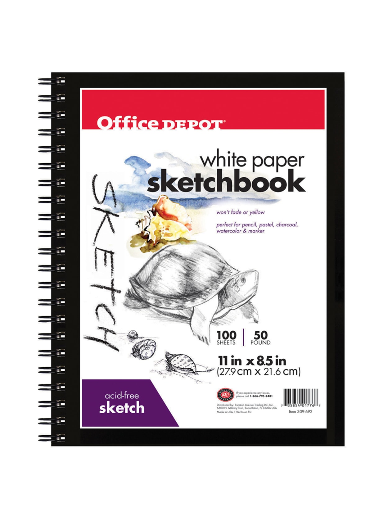 Office Depot Brand Sketchbook 8 12 X 11 100 Sheets Office Depot
