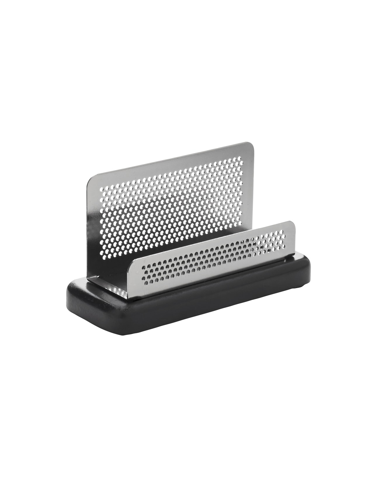 Rolodex Distinctions Punched Metal And Wood Business Card Holder Blackpewter Office Depot