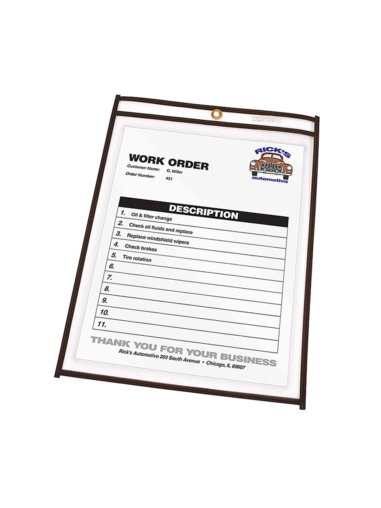 C Line Stitched Vinyl Shop Ticket Holders 8 12 X 11 Clear Box Of 25 Office Depot