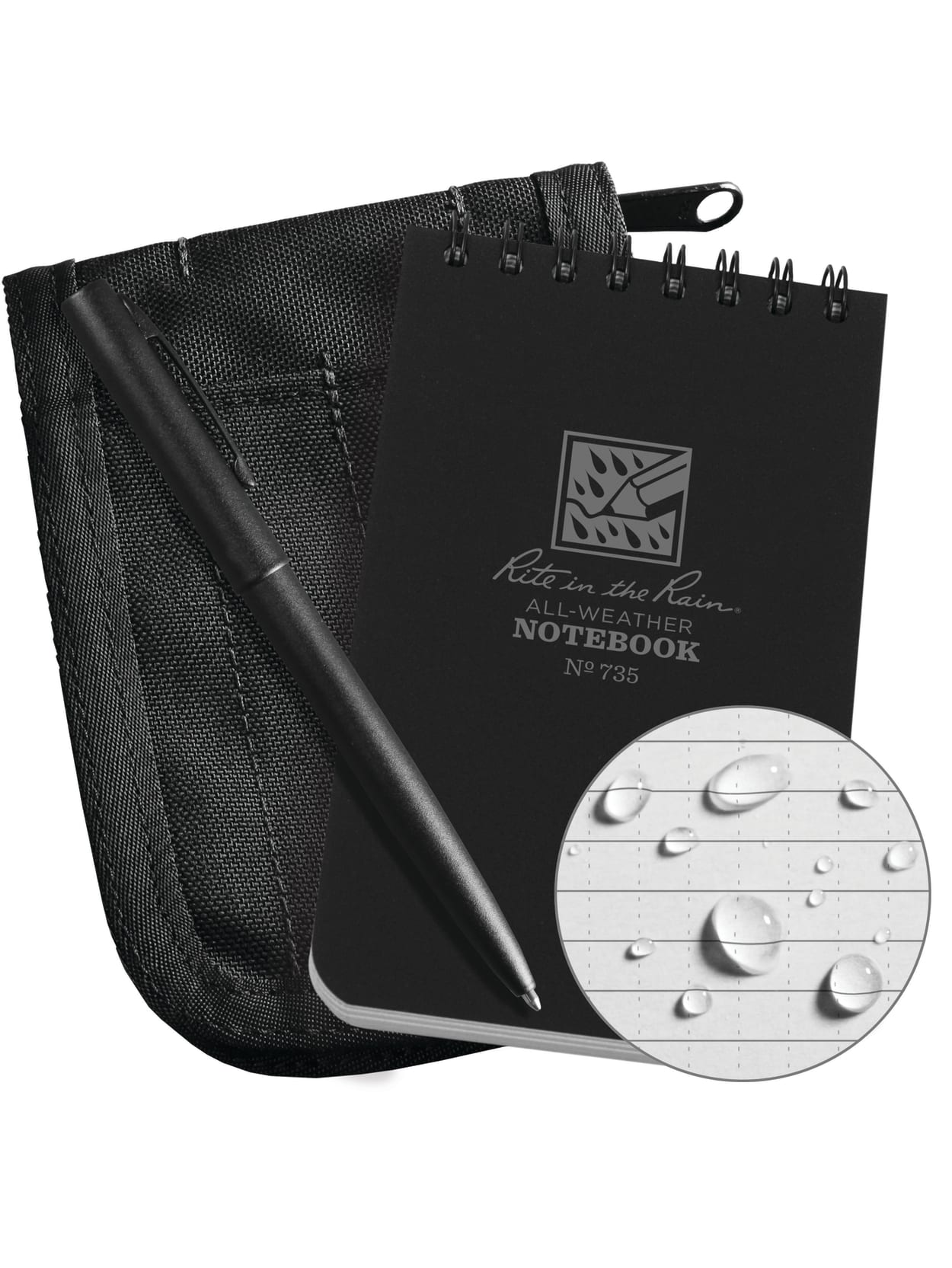 Rite In The Rain Pocket Top Spiral Notebook Kit 3 X 5 Black Office Depot