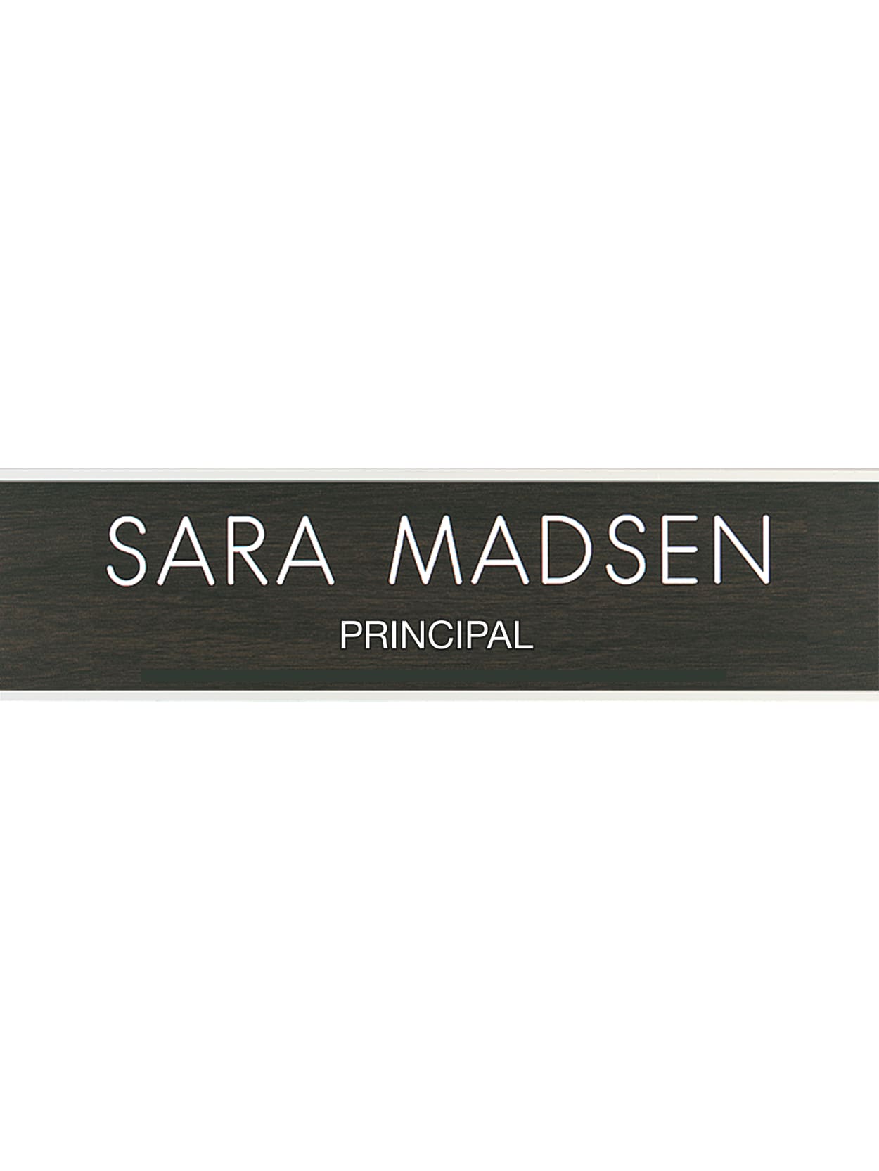 Custom Engraved Plastic Wall Signs With Slide In Metal Flush Wall