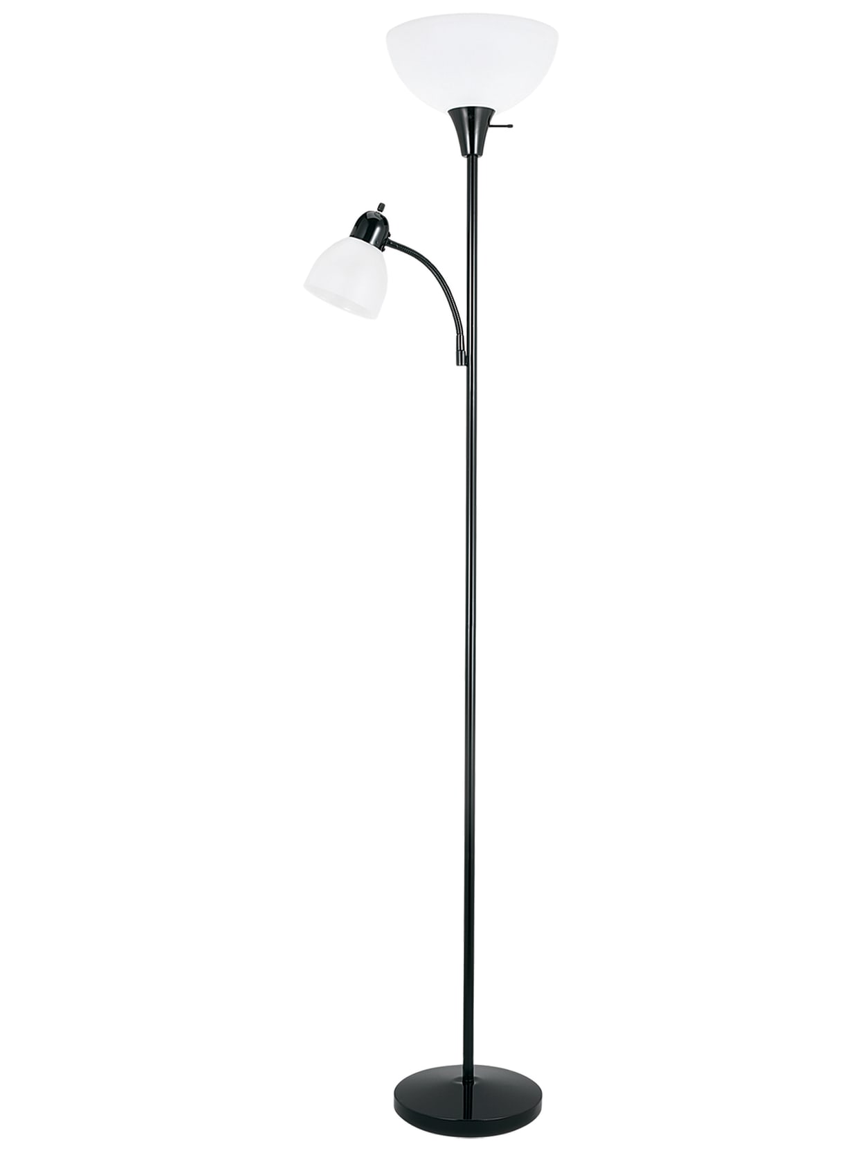 Realspace Floor Lamp And Gooseneck Reading Lamp 70 12 H Whiteblack Office Depot