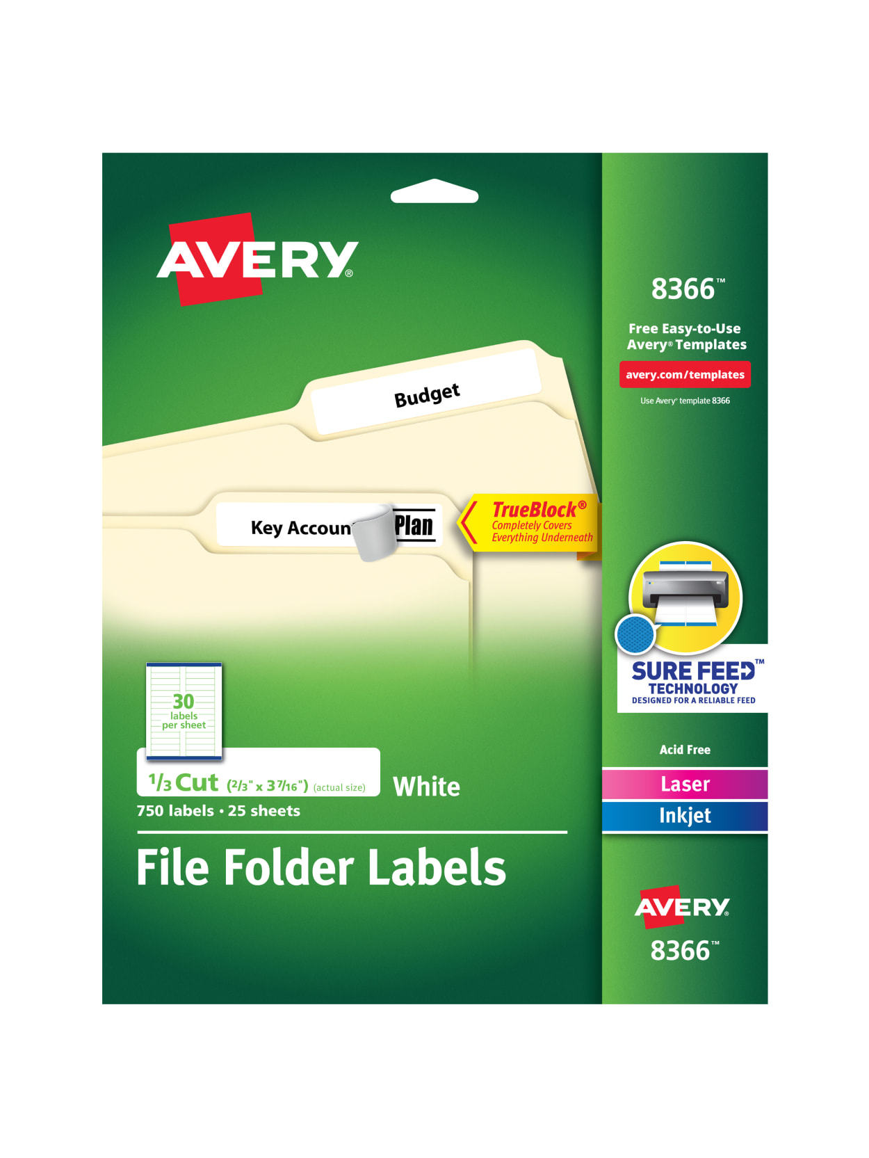 Avery 8366 Trueblock File Folder Labels Office Depot