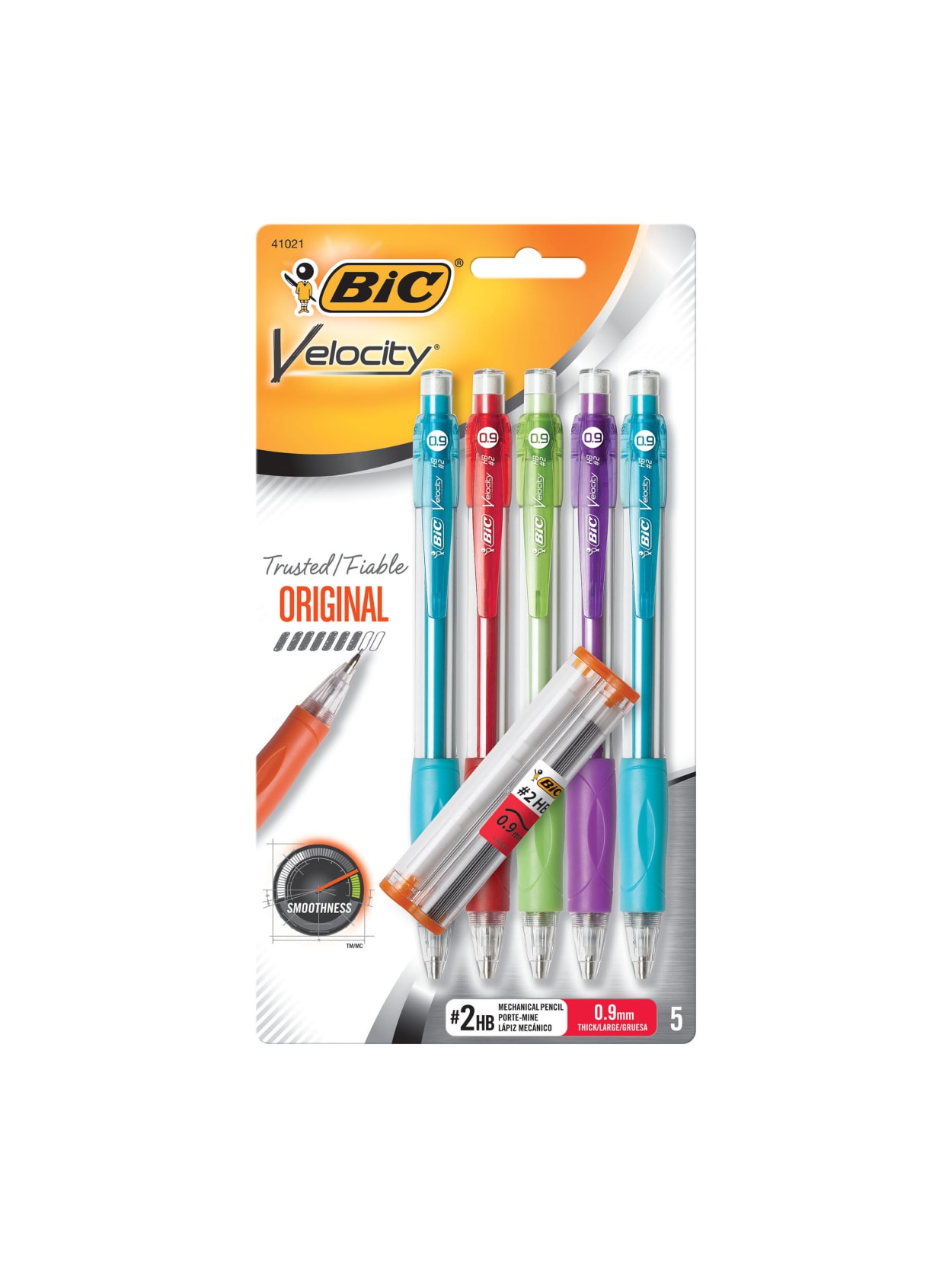 Bic Velocity Mechanical Pencils 0 9mm Assorted Barrel Colors Pack Of 5 Office Depot