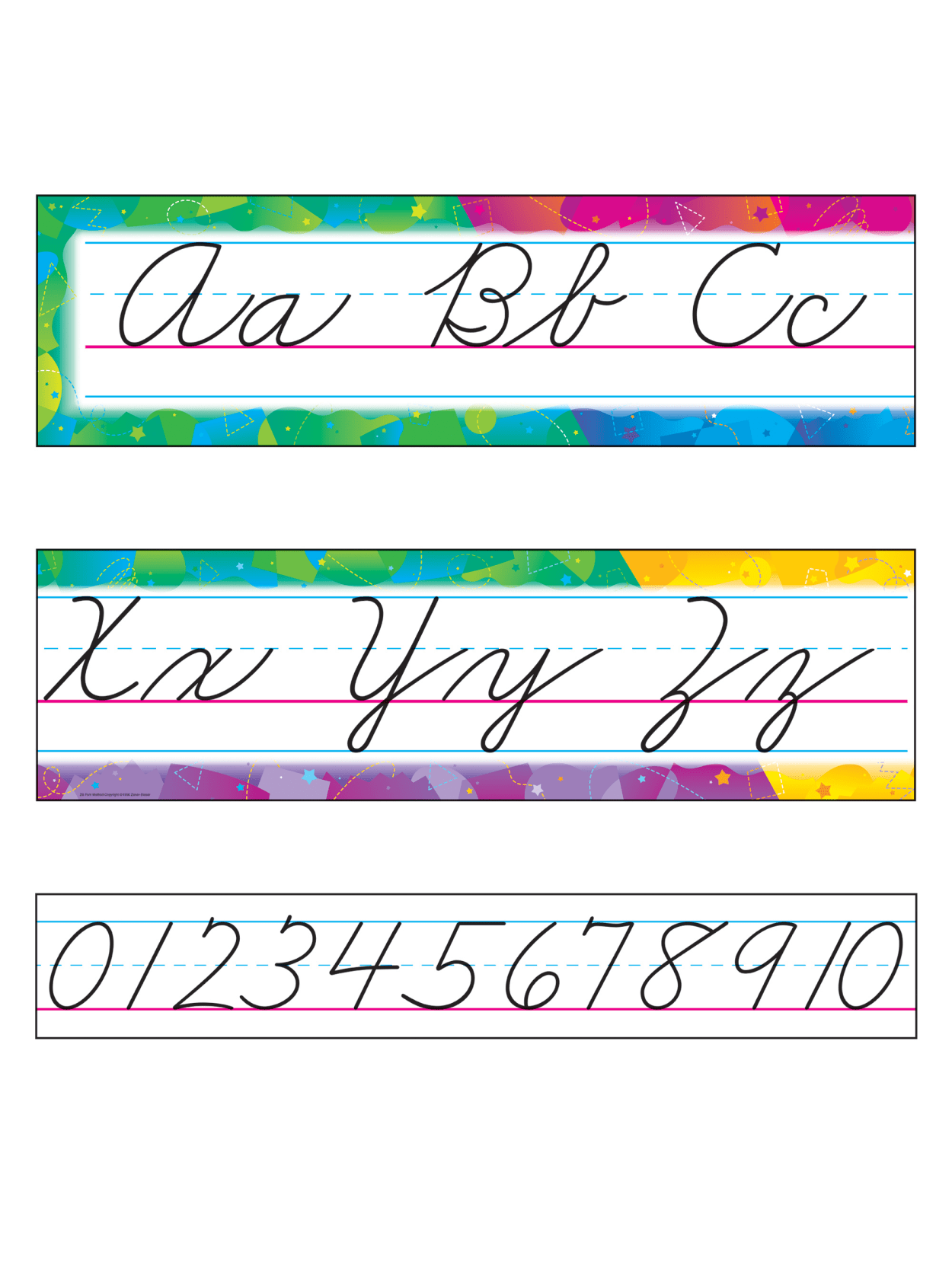Zaner Bloser Manuscript Cursive Card Zaner Bloser
