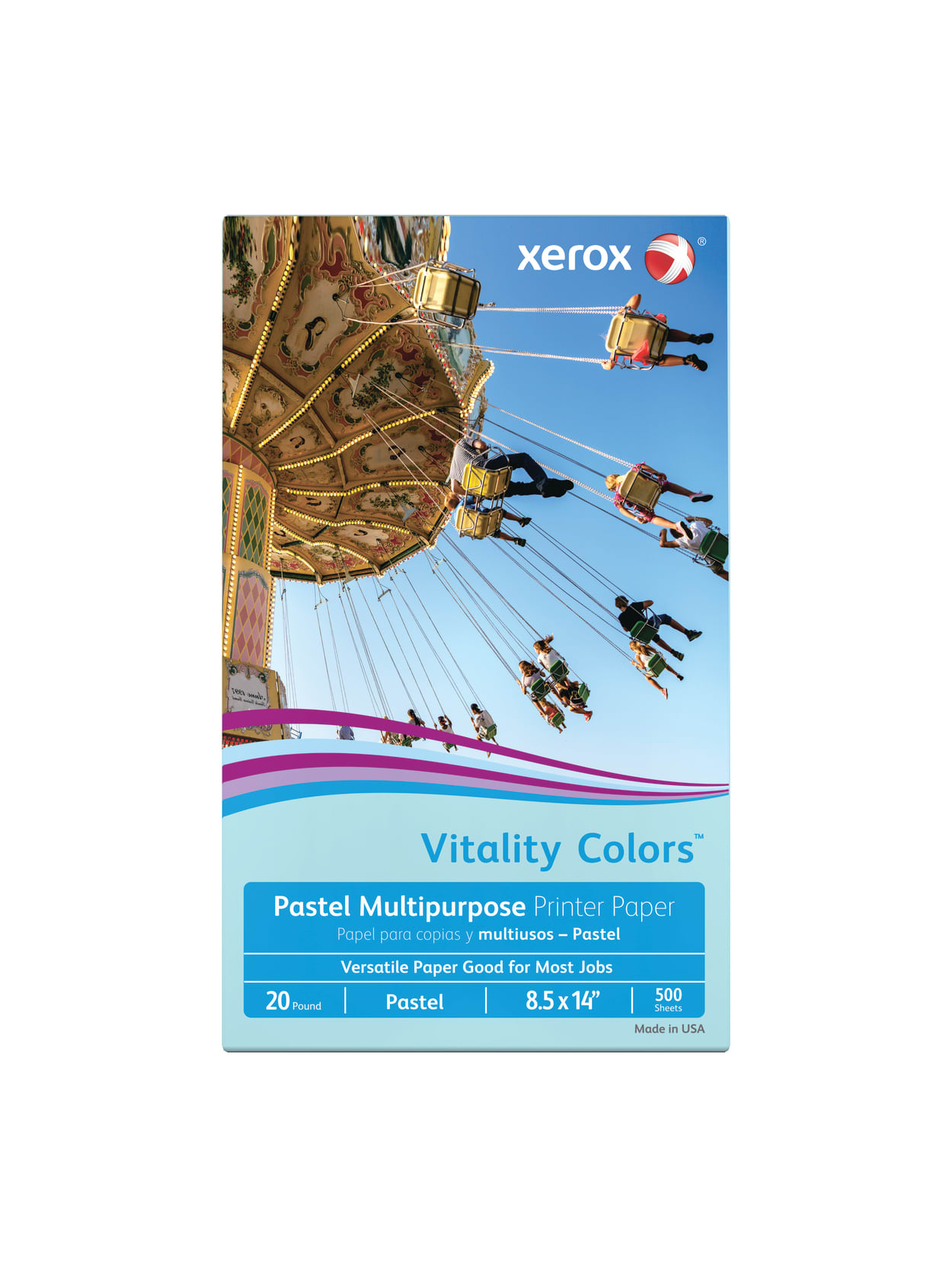 Xerox Vitality Colors Multi Use Printer Paper Legal Size 8 12 X 14 20 Lb 30percent Recycled Blue Ream Of 500 Sheets Office Depot