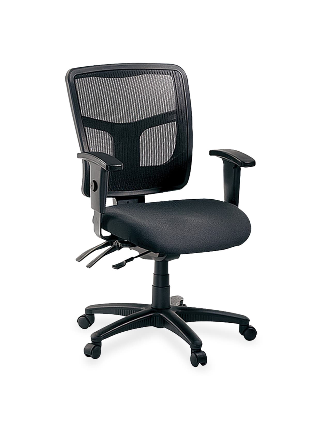 Lorell Ergonomic Meshfabric Mid Back Chair Black Office Depot