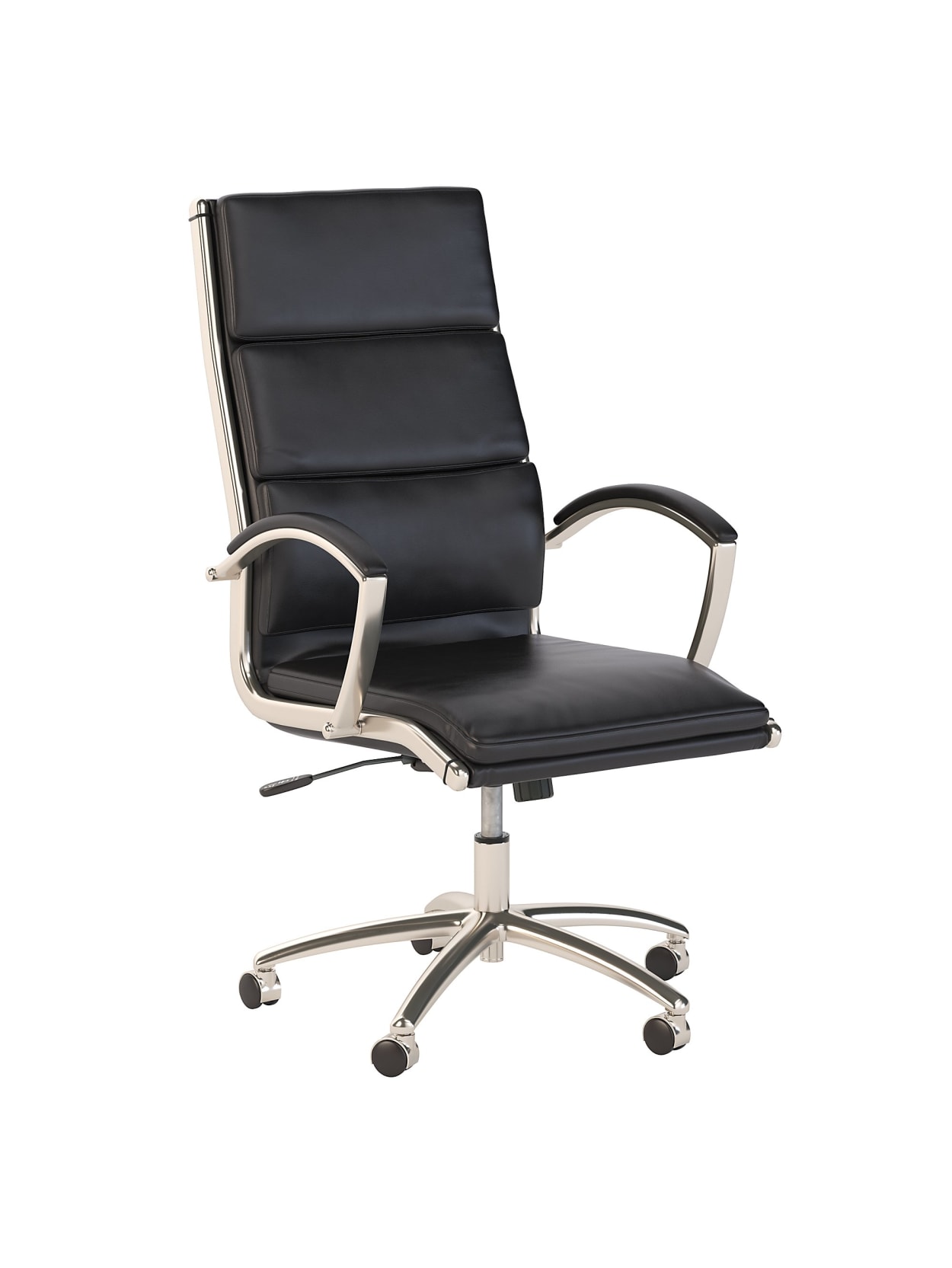 Bush Business Furniture Modelo Bonded Leather High Back Office Chair Black Standard Delivery Office Depot