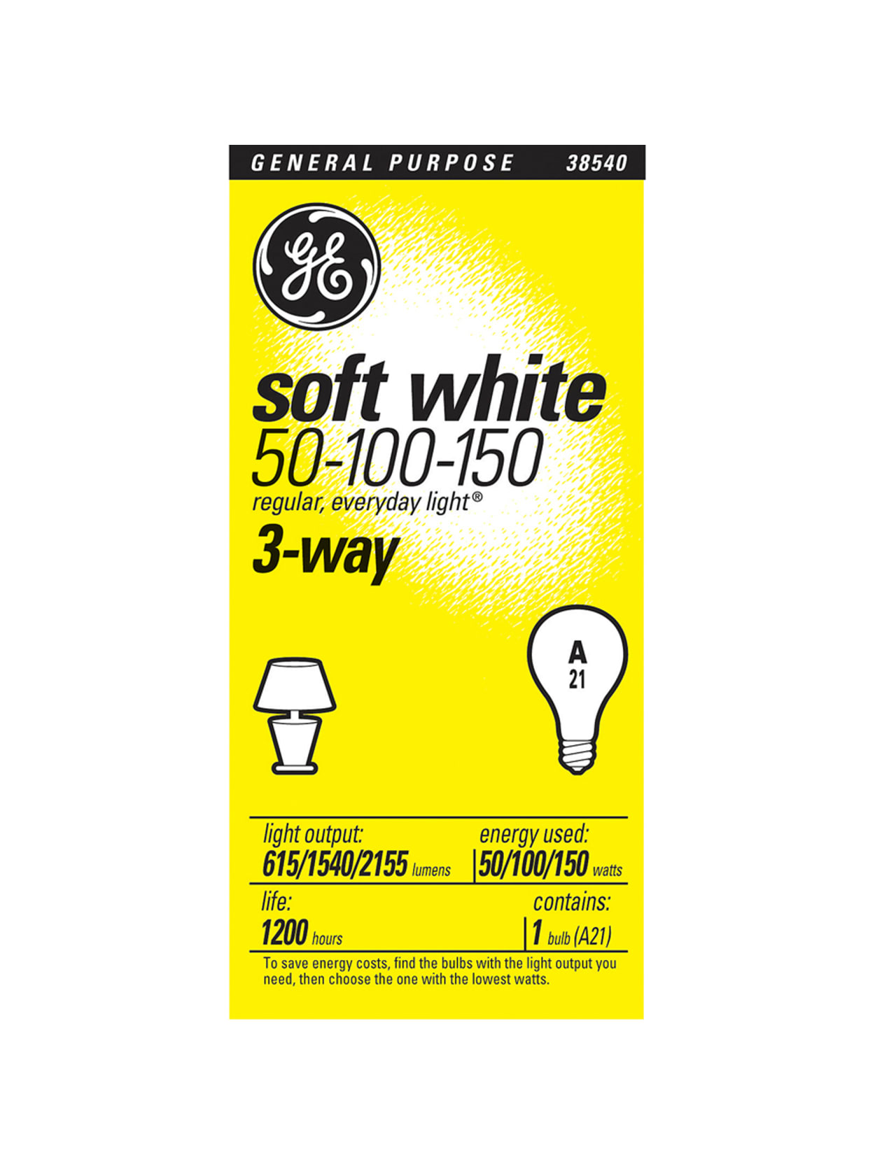 Ge Soft White Light Bulb 3 Way 50100150 Watts Office Depot