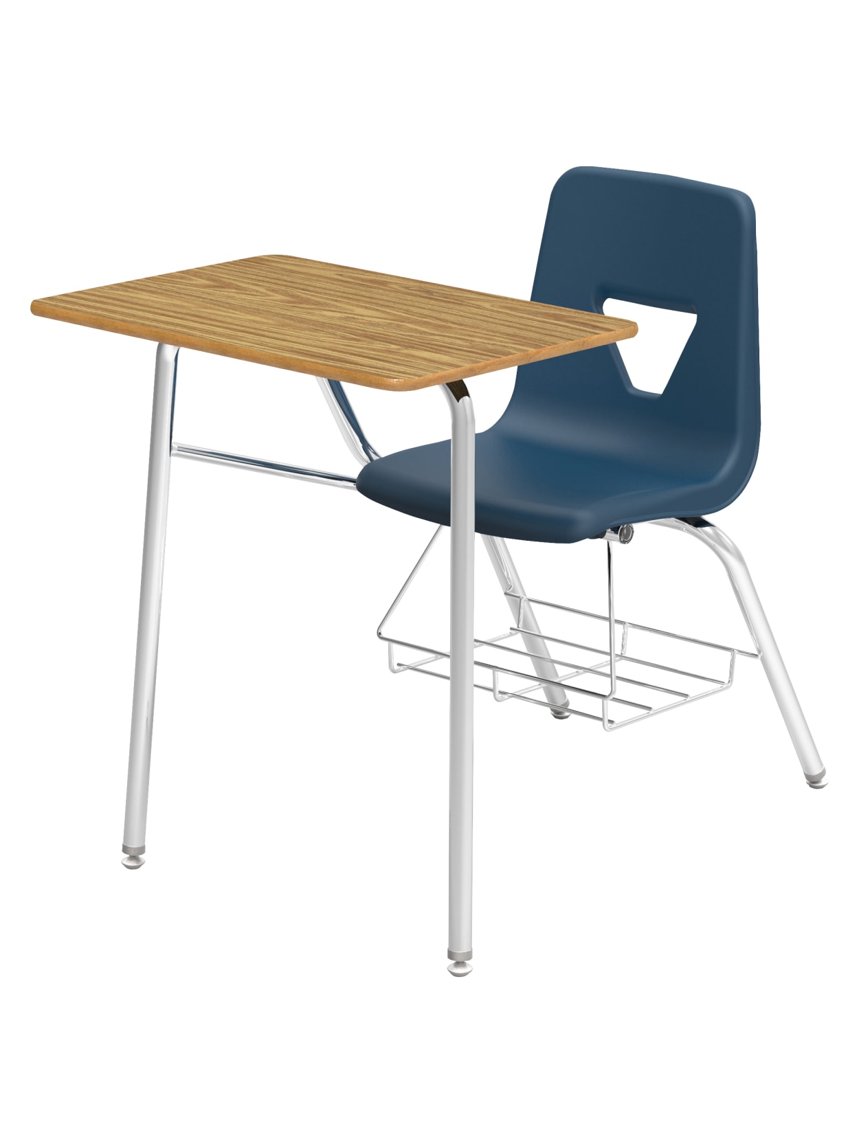 Lorell Classroom Student Combo Desk Rectangular Top Navymedium Oak Office Depot