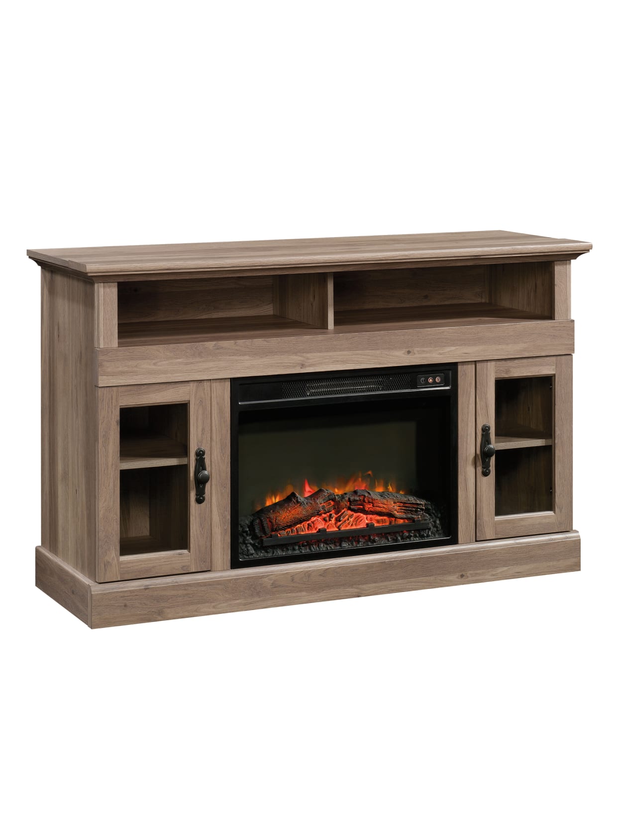Sauder Barrister Lane Media Credenza Fireplace For 60 Tvs Salt Oak