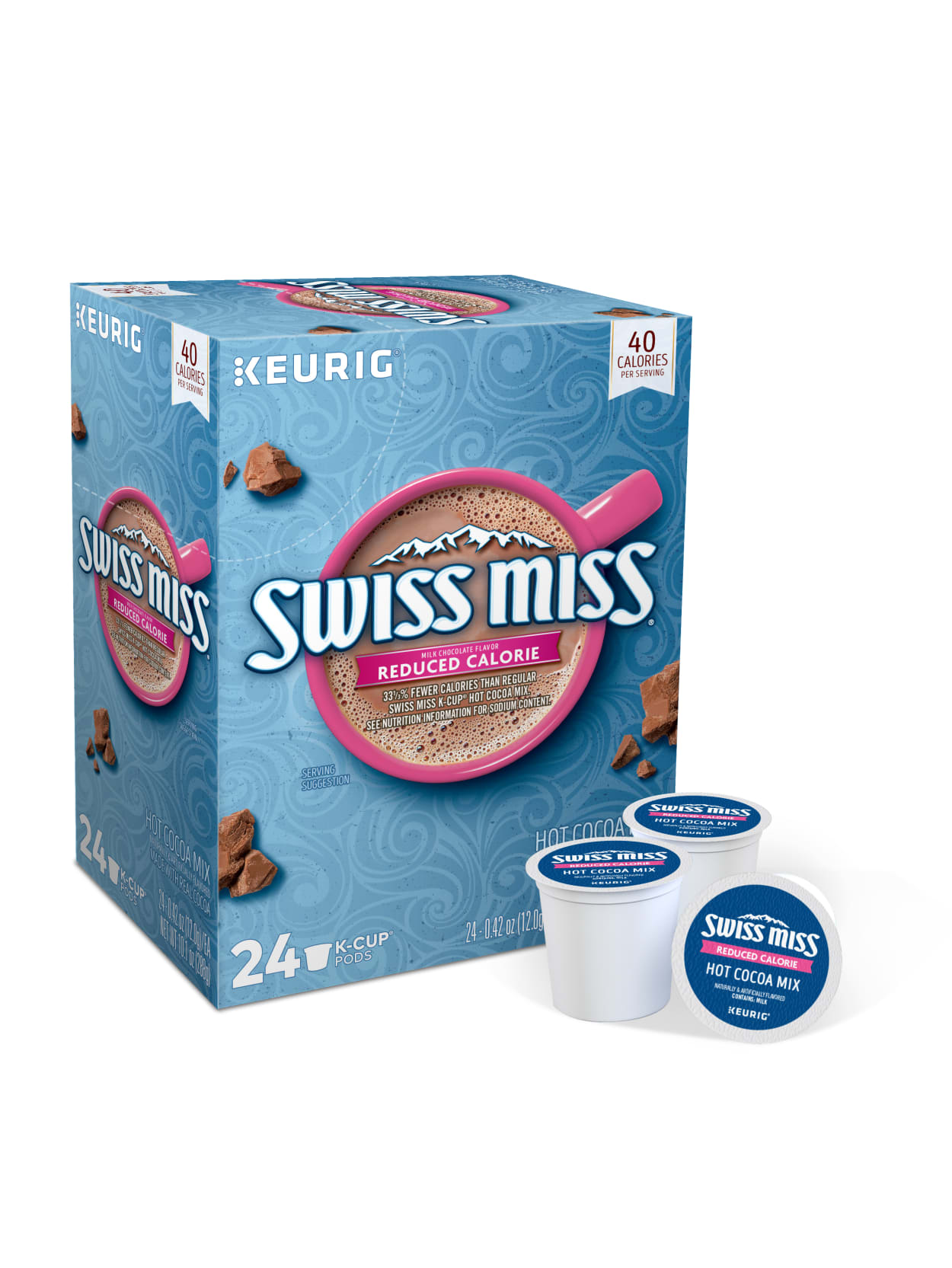 Swiss Miss Reduced Calorie Hot Cocoa 2 Oz Box Of 24 Packets Office Depot