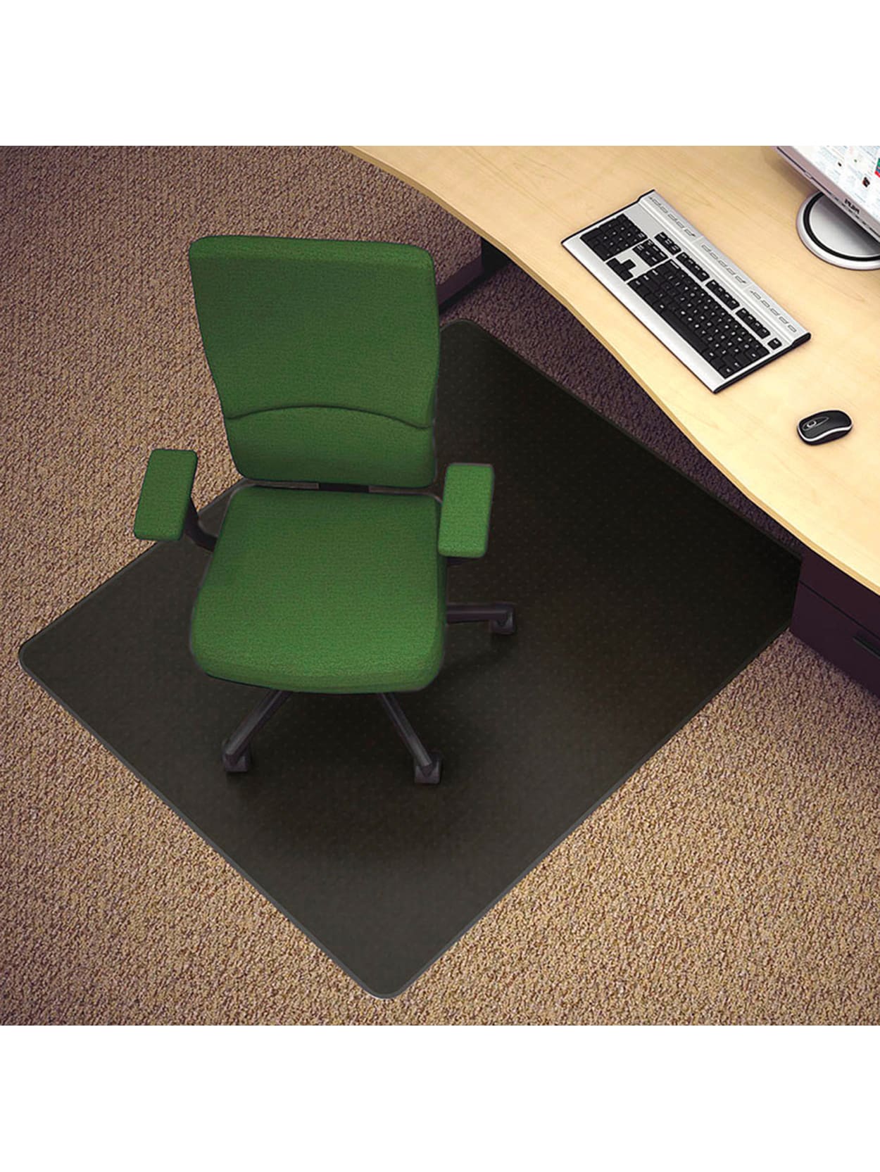 Deflect O Economat Vinyl Chair Mat For Hard Floors Rectangular 45 W X 53 D Black Office Depot