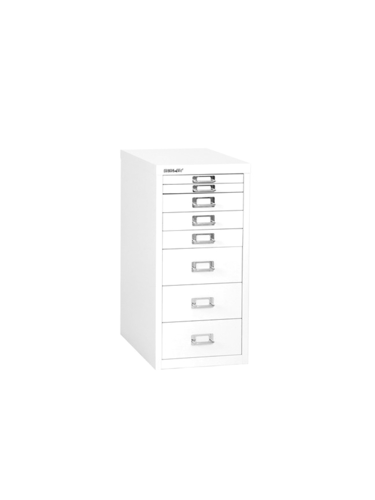 Bisley 15 D Vertical 8 Drawer Under Desk Storage Cabinet Metal White Office Depot