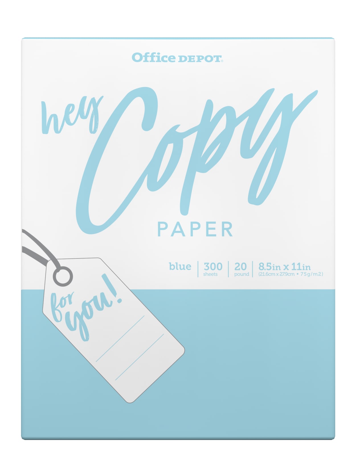 Office Depot School Copy Paper Letter Size 8 12 X 11 20 Lb Blue Ream Of 300 Sheets Office Depot