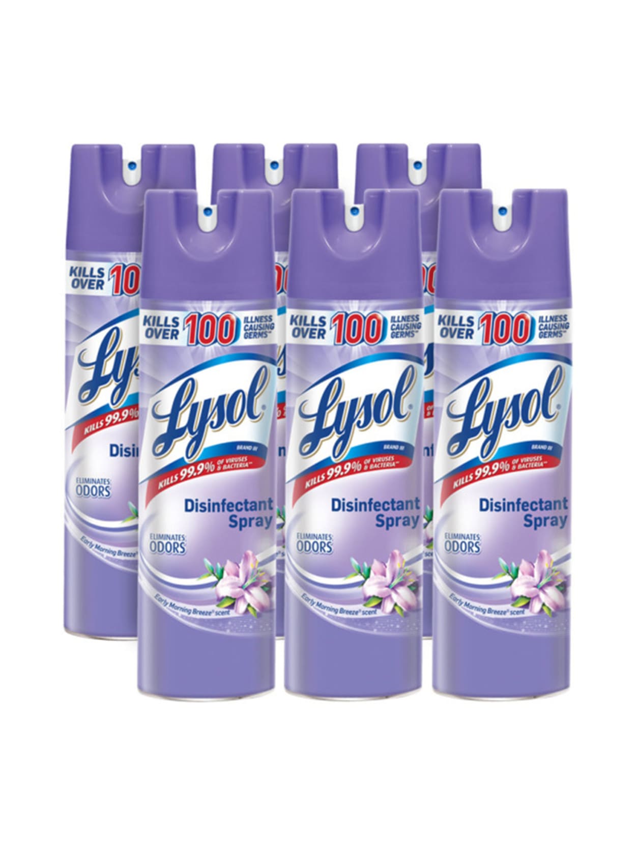 Lysol Breeze Disinfectant Spray Aerosol 19 Fl Oz 0 6 Quart Early Morning Breeze Scent 12 Carton Clear Office Depot