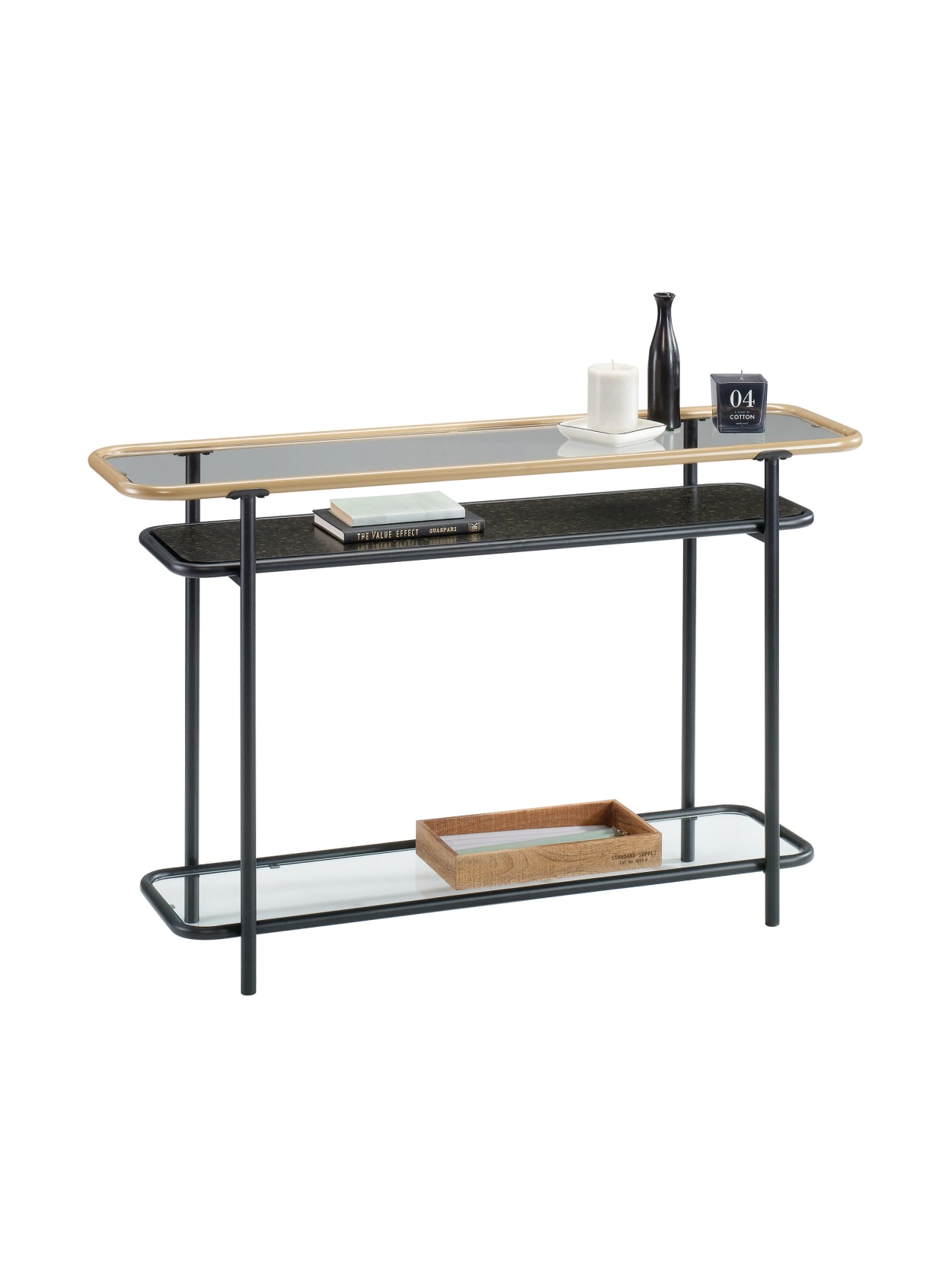 Sauder Boulevard Cafe Console Table Blackcopper Office Depot