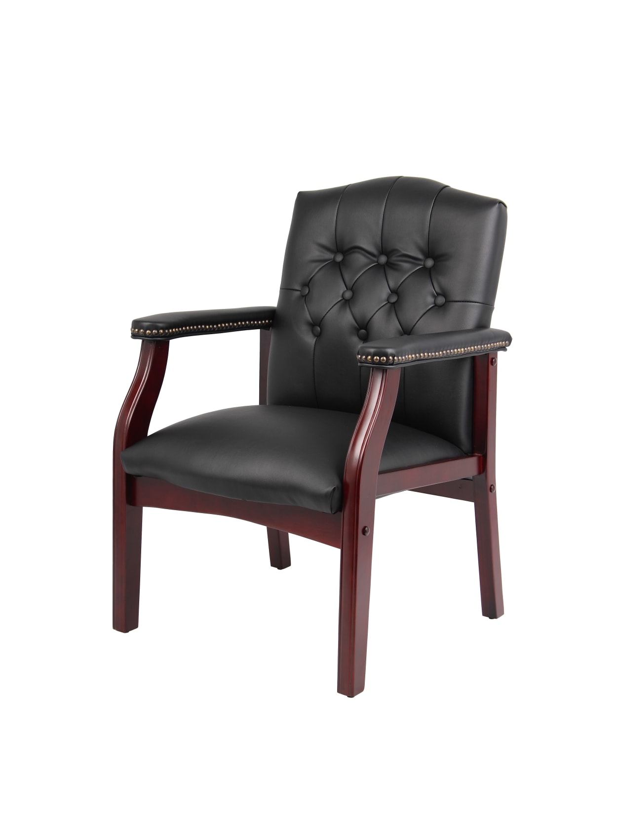 boss traditional guest chair mahoganyblack  office depot