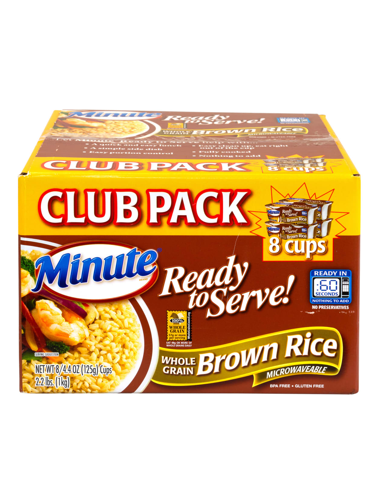 Minute Ready To Serve Brown Rice Microwaveable Cups 8 8 Oz Box Of
