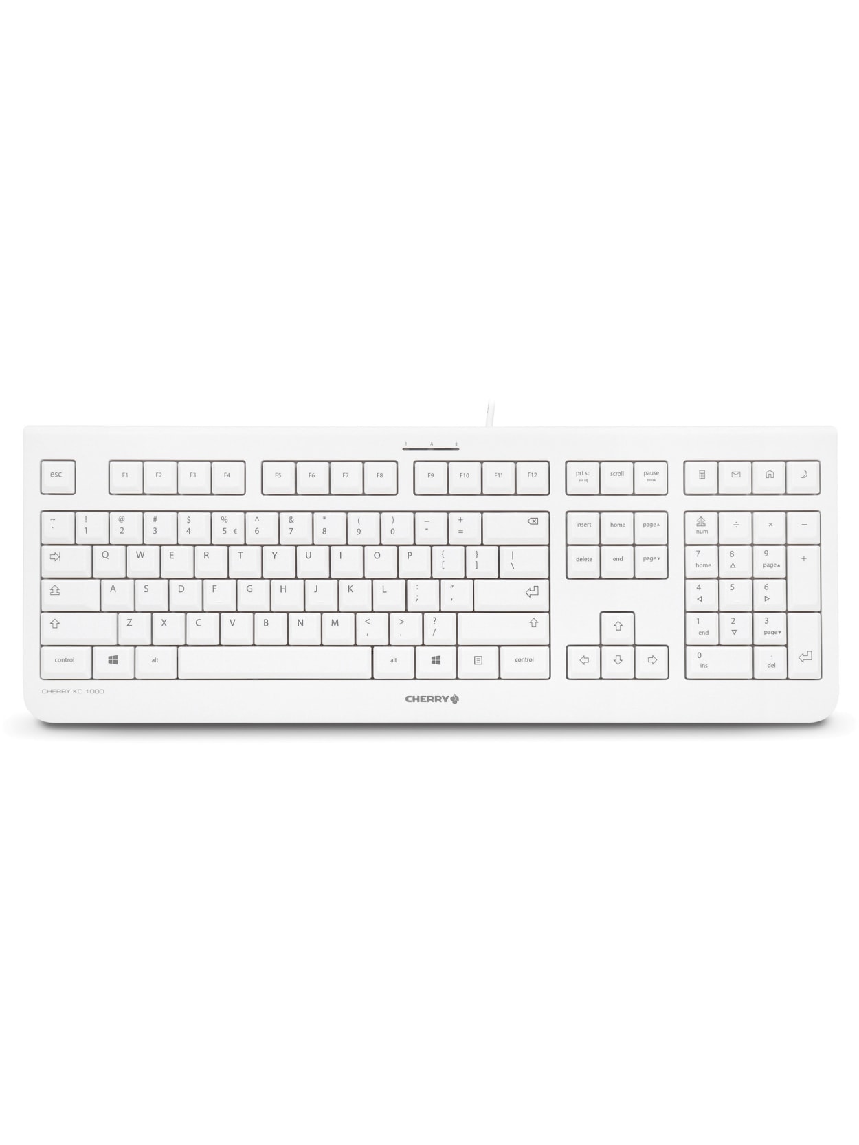 Cherry Kc 1000 Keyboard Low Cost Cable Connectivity Usb Interface English Us Calculator Email Browser Sleep Hot Keys Light Gray Office Depot
