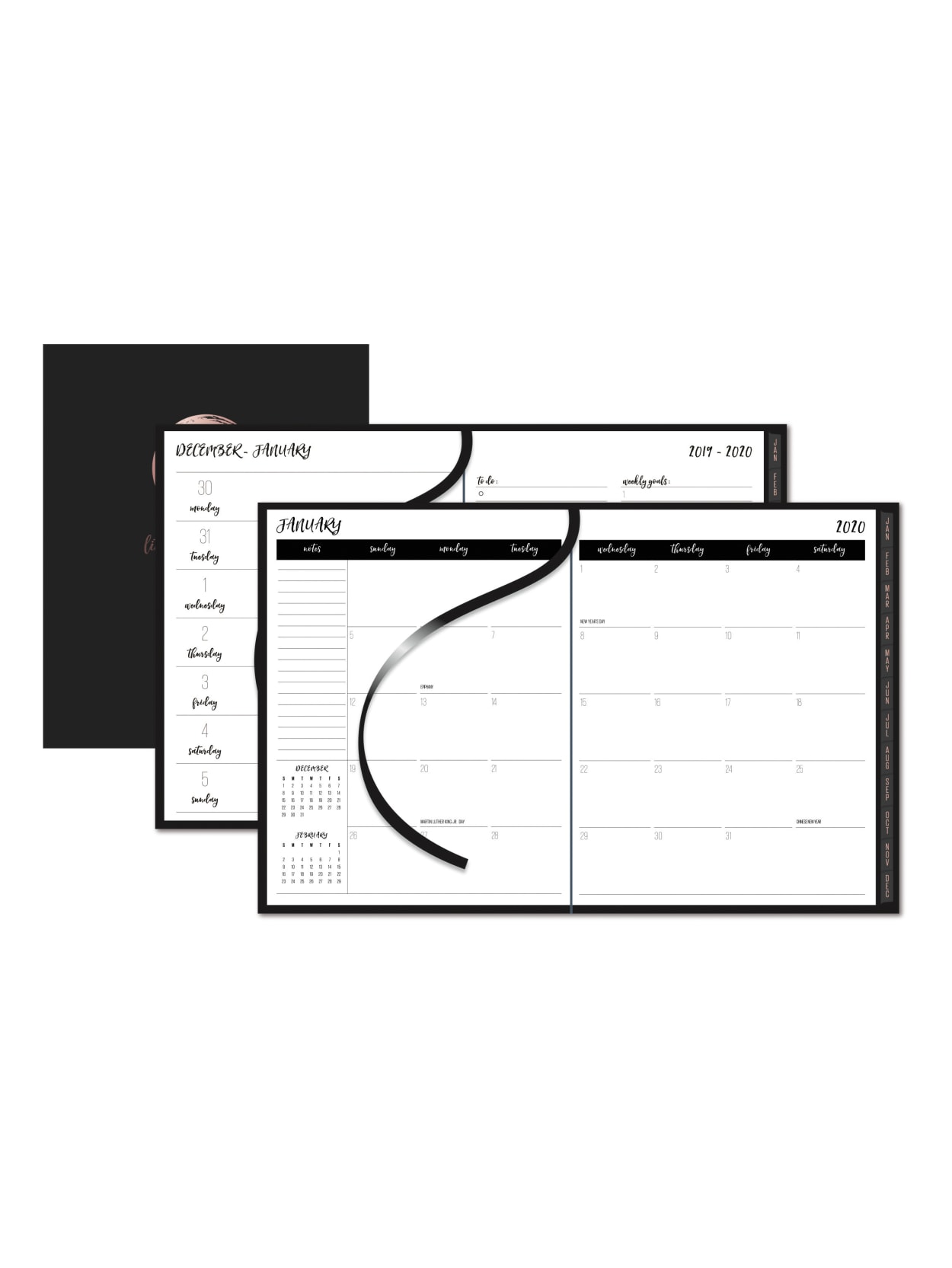 Office Depot Brand Weeklymonthly Little Black Planner 5 X 8