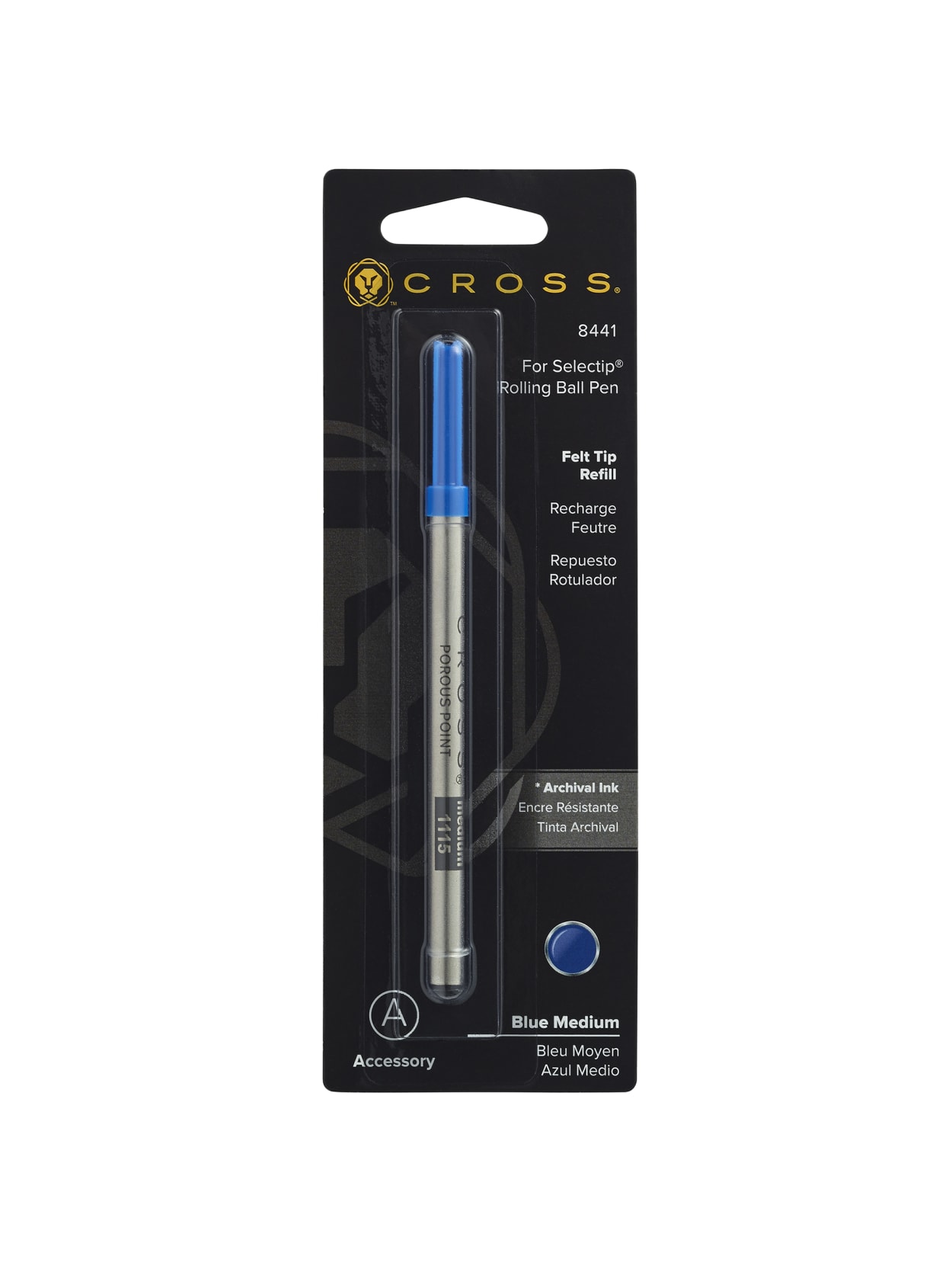 cross felt tip refill medium point 0 8mm blue ink item 391540
