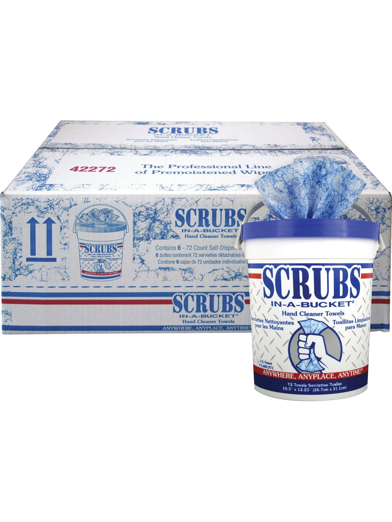 Hand Cleaner Towels 72 Tub 6 Ctblue Office Depot