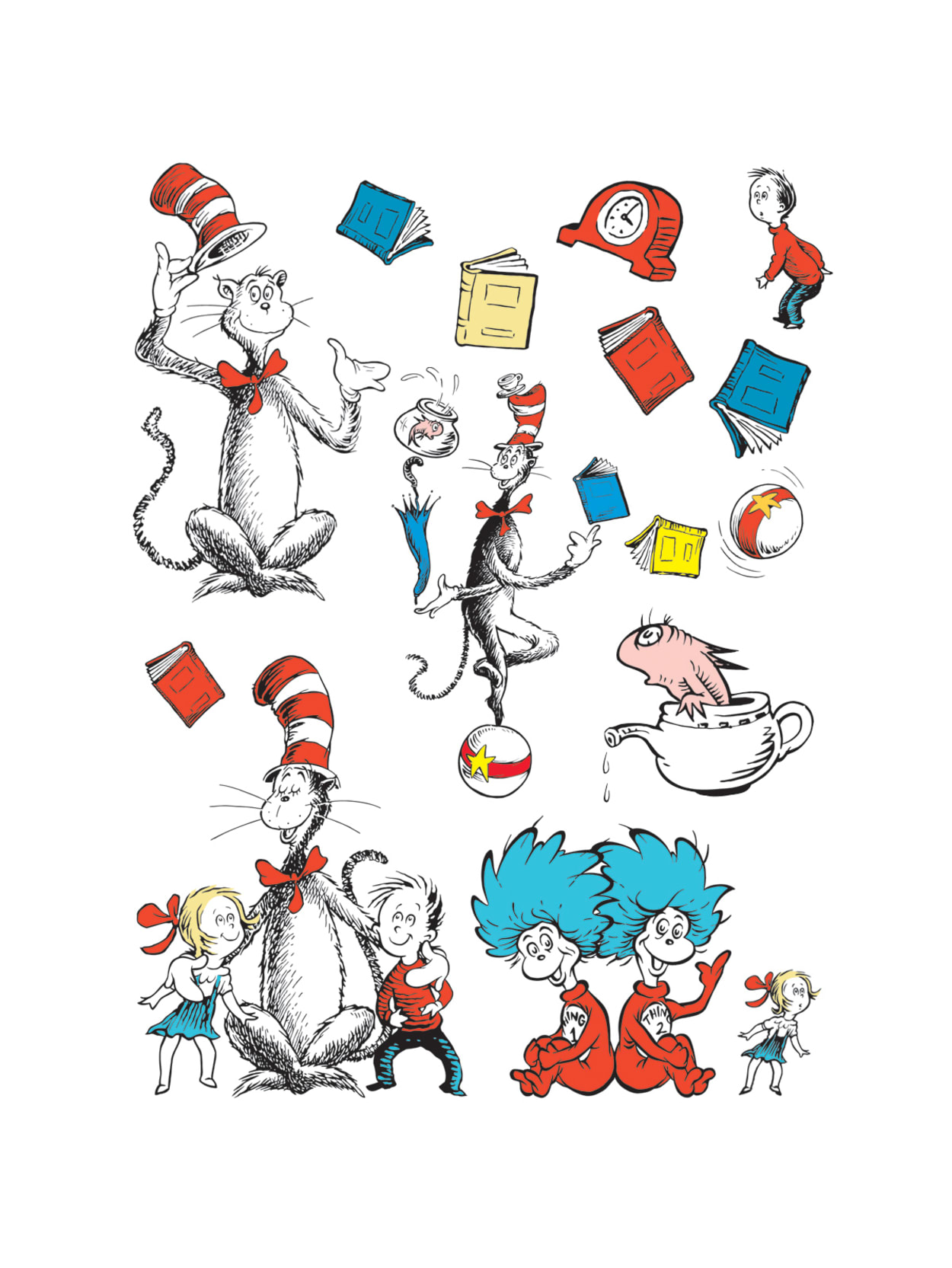Eureka Cat In The Hat Bulletin Board Set Large Characters Pre K