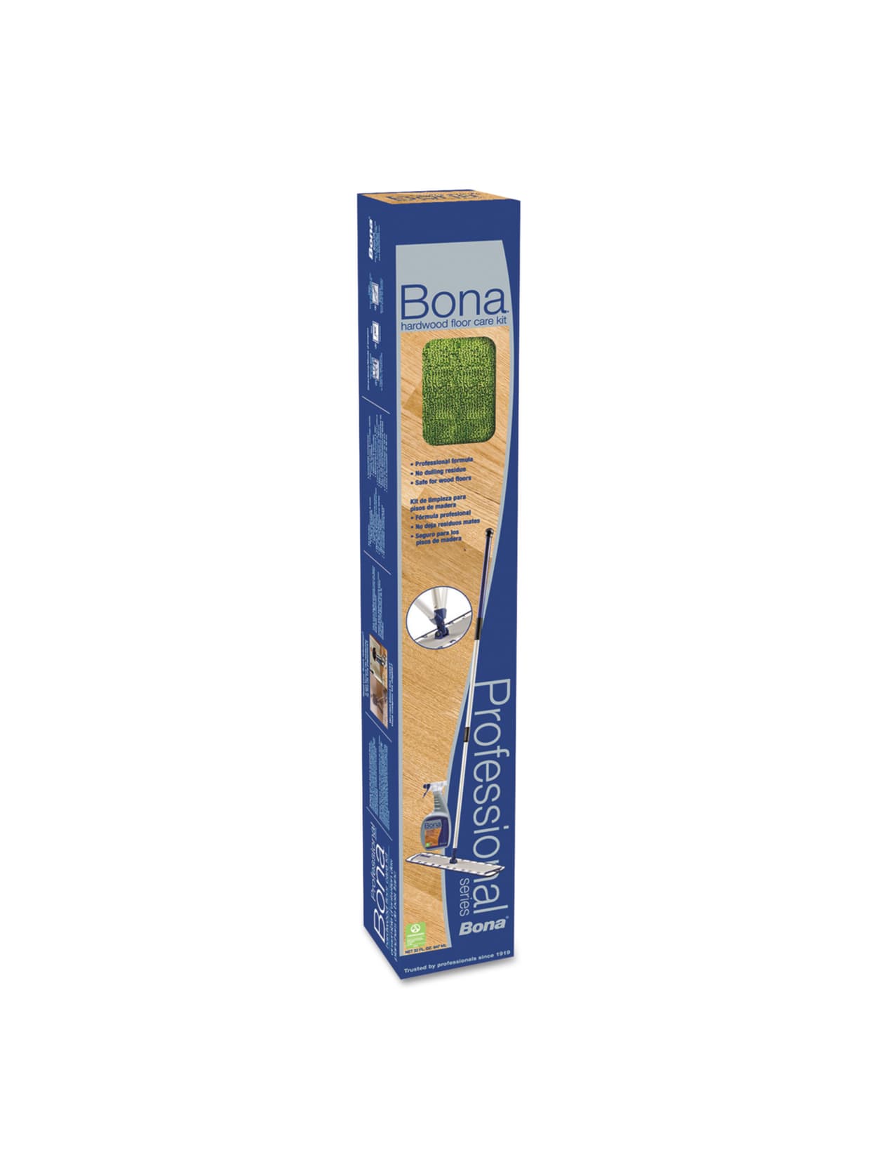Bona Hardwood Floor Mop With Cleaning Kit 18 Head 72 Handle Blue Office Depot