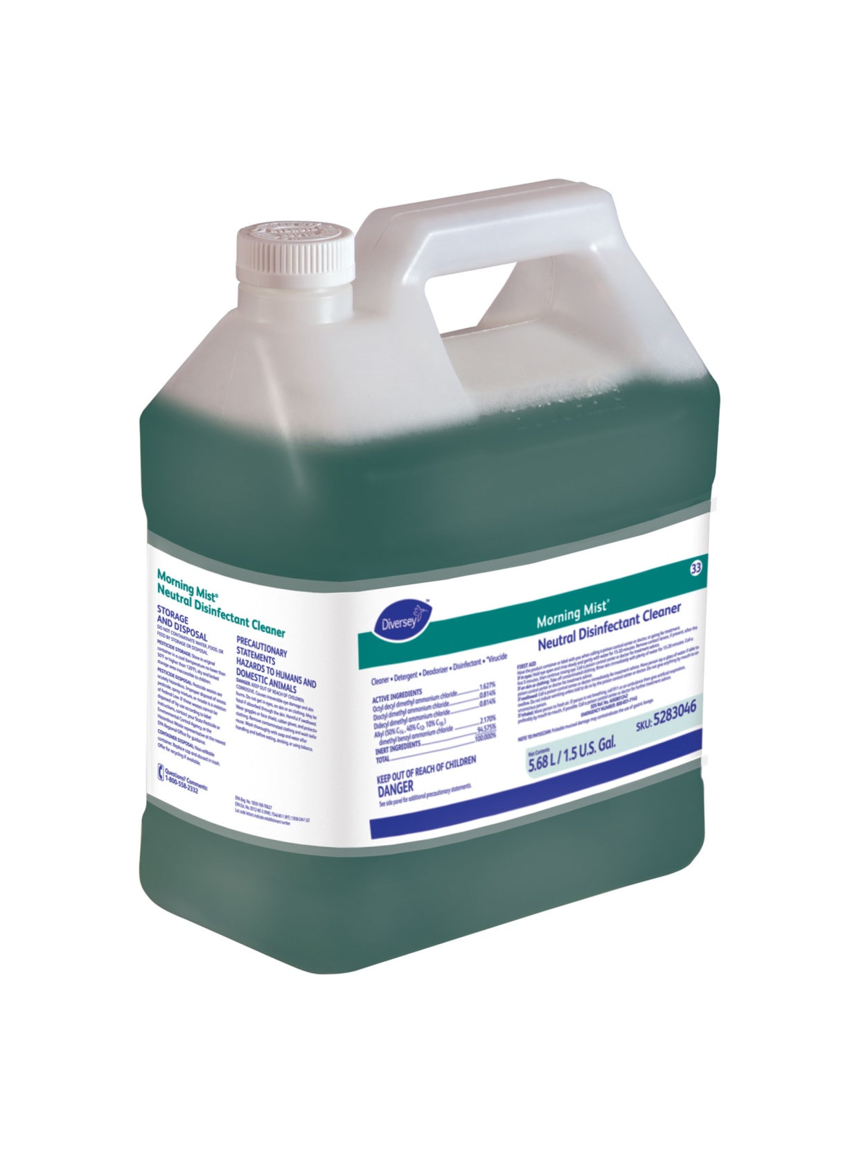 Diversey Morning Mist Neutral Disinfectant Cleaner Fresh Scent 192 Oz Pack Of 2 Bottles Office Depot