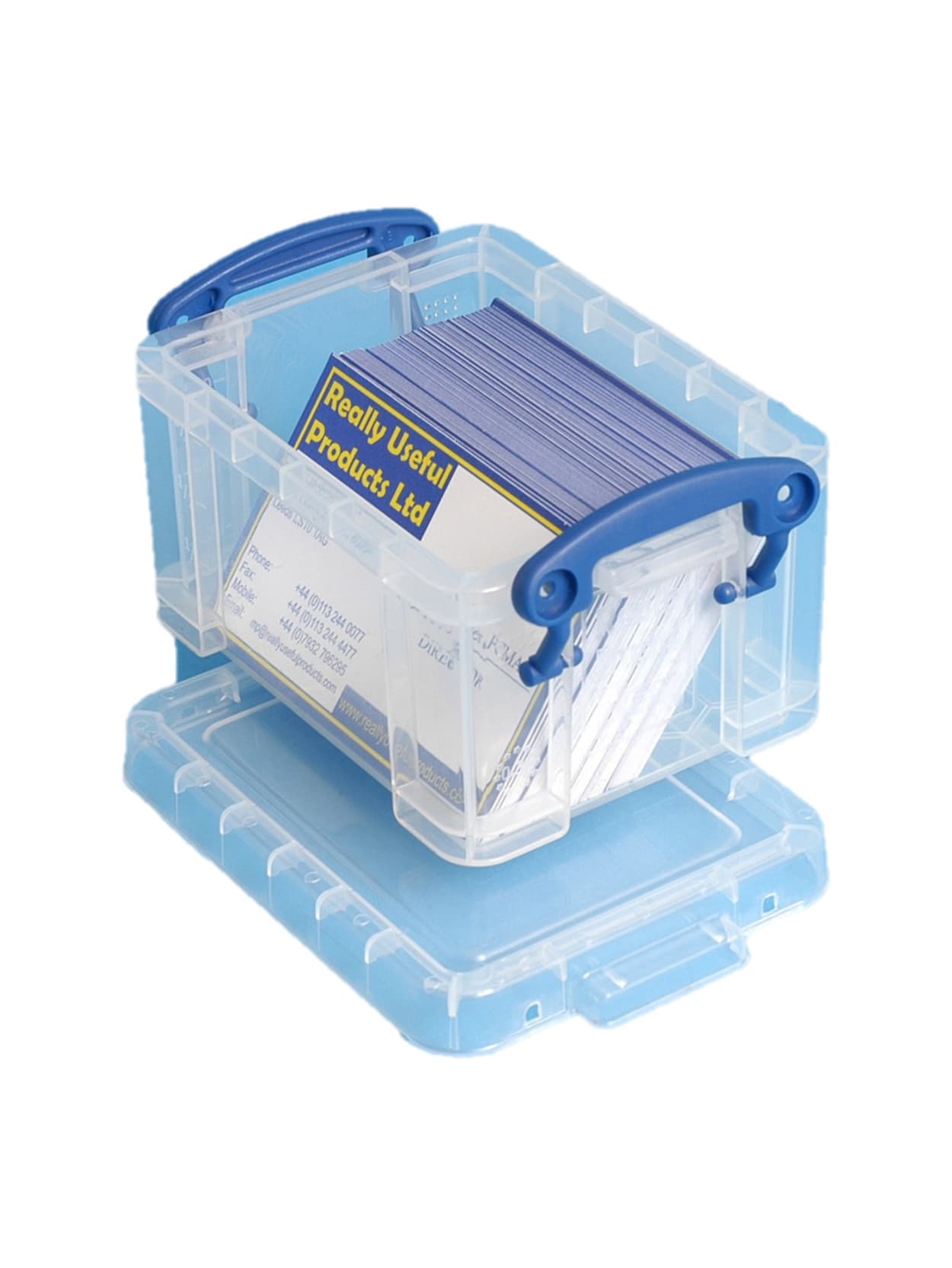 Really Useful Box Plastic Storage Container With Built In Handles And Snap Lid 0 3 Liter 4 34 X 3 14 X 2 12 Clear Office Depot