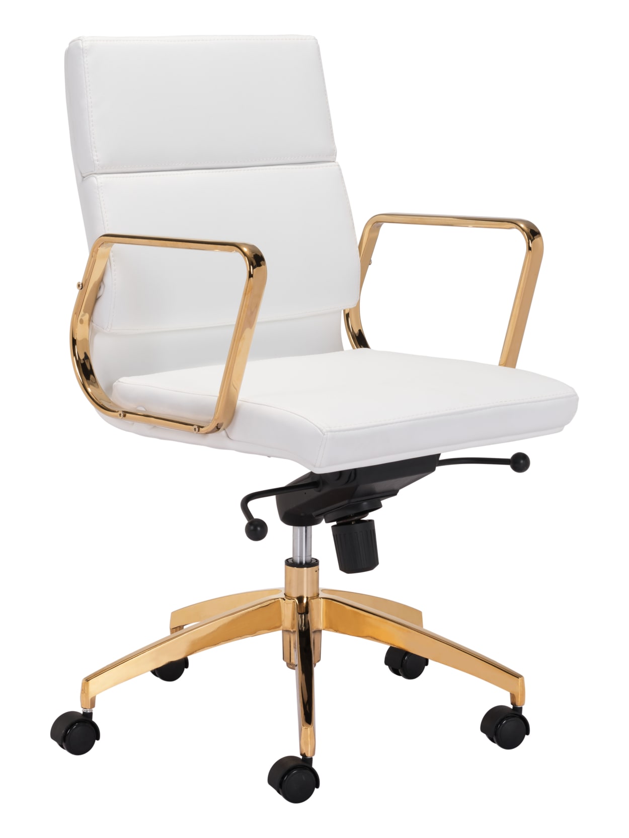 Zuo Modern Scientist Mid Back Office Chair Whitegold Office Depot