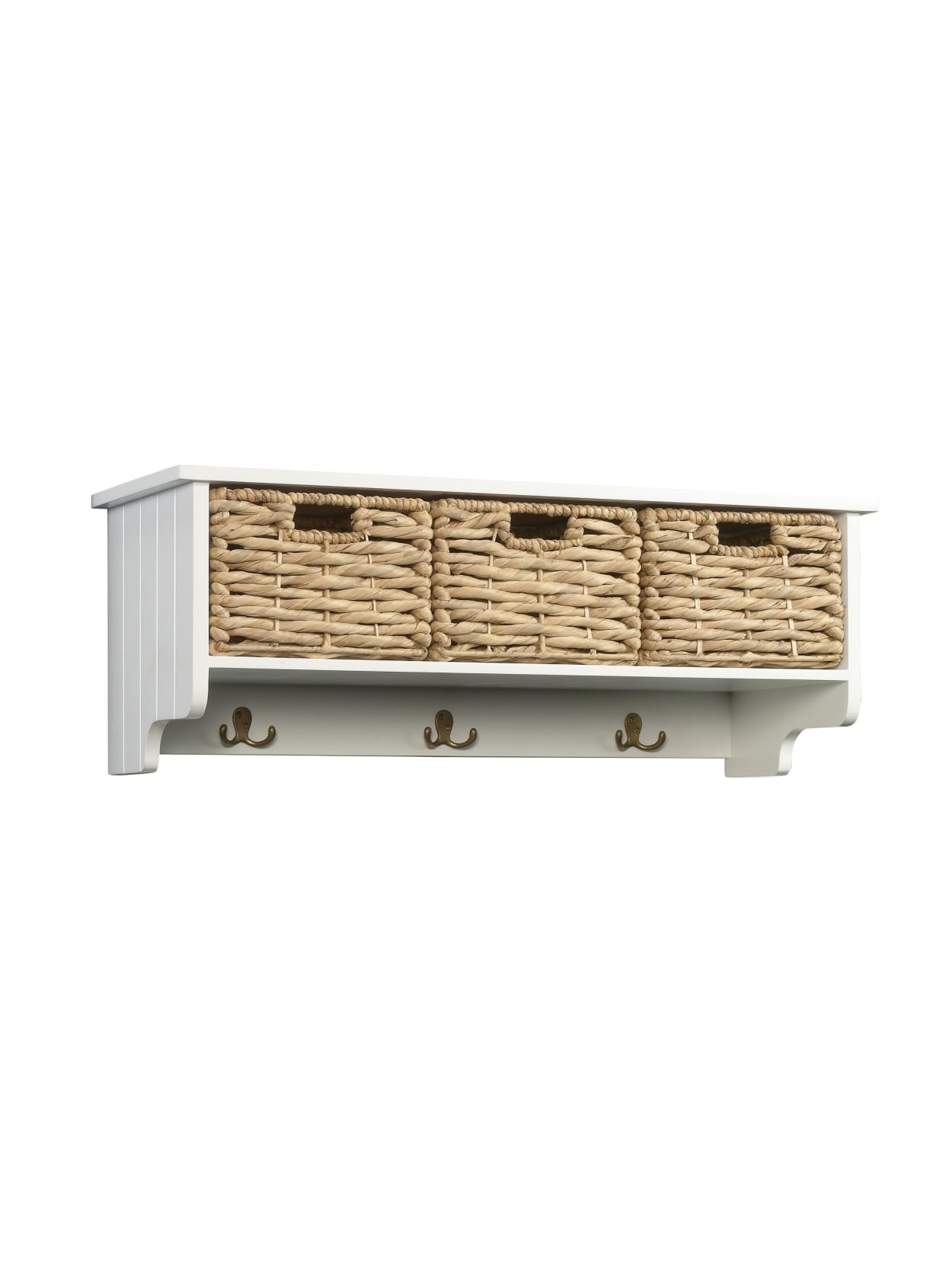 Sauder Cottage Road Hanging Wall Cabinet With Wicker Baskets 1