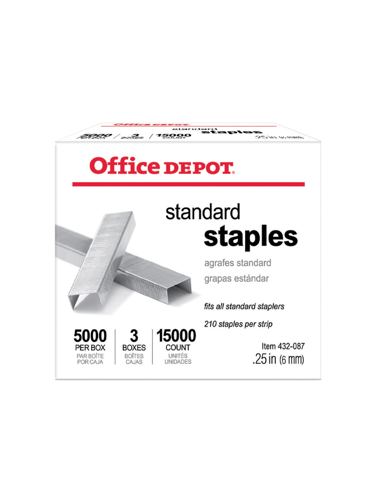 Office Depot Brand Standard Staples 14 5000 Staples Per Pack Box Of 3 Packs Office Depot
