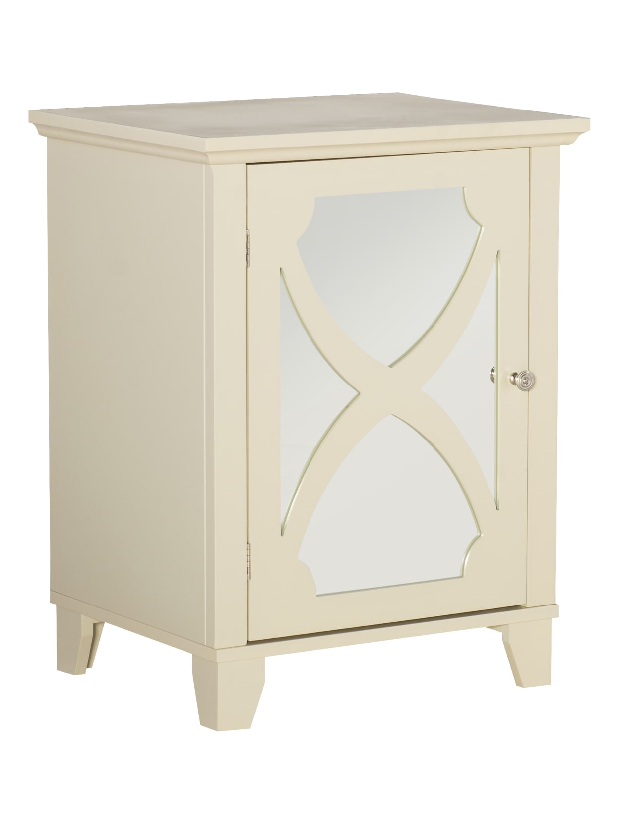 Linon Home Decor Products Addy 1 Door 20 W Small Cabinet Cream