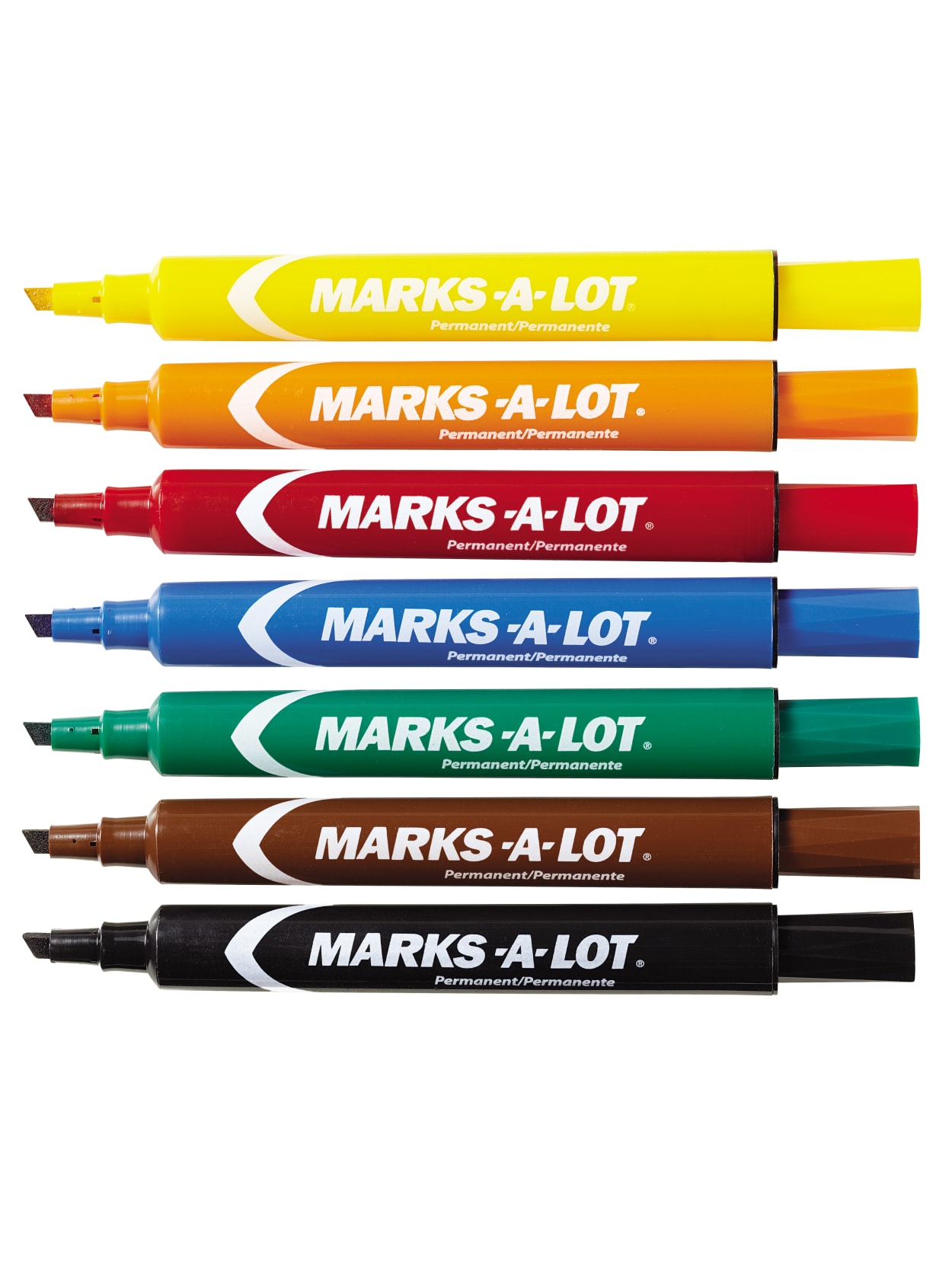 Avery Marks A Lot Large Desk Style Permanent Markers Chisel Point Assorted Colors Set Of 12 Office Depot