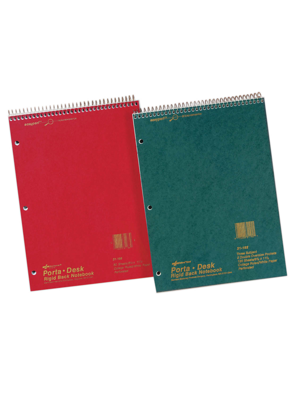 National Brand Porta Desk Notebook 8 12 X 11 3 Subjects College Ruled 120 Sheets Office Depot