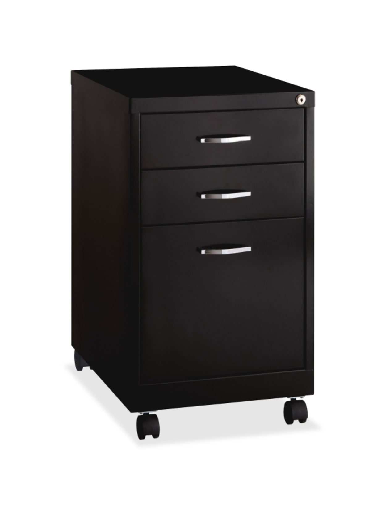 Lorell 19 D Vertical Mobile Pedestal File Cabinet Metal Black Office Depot
