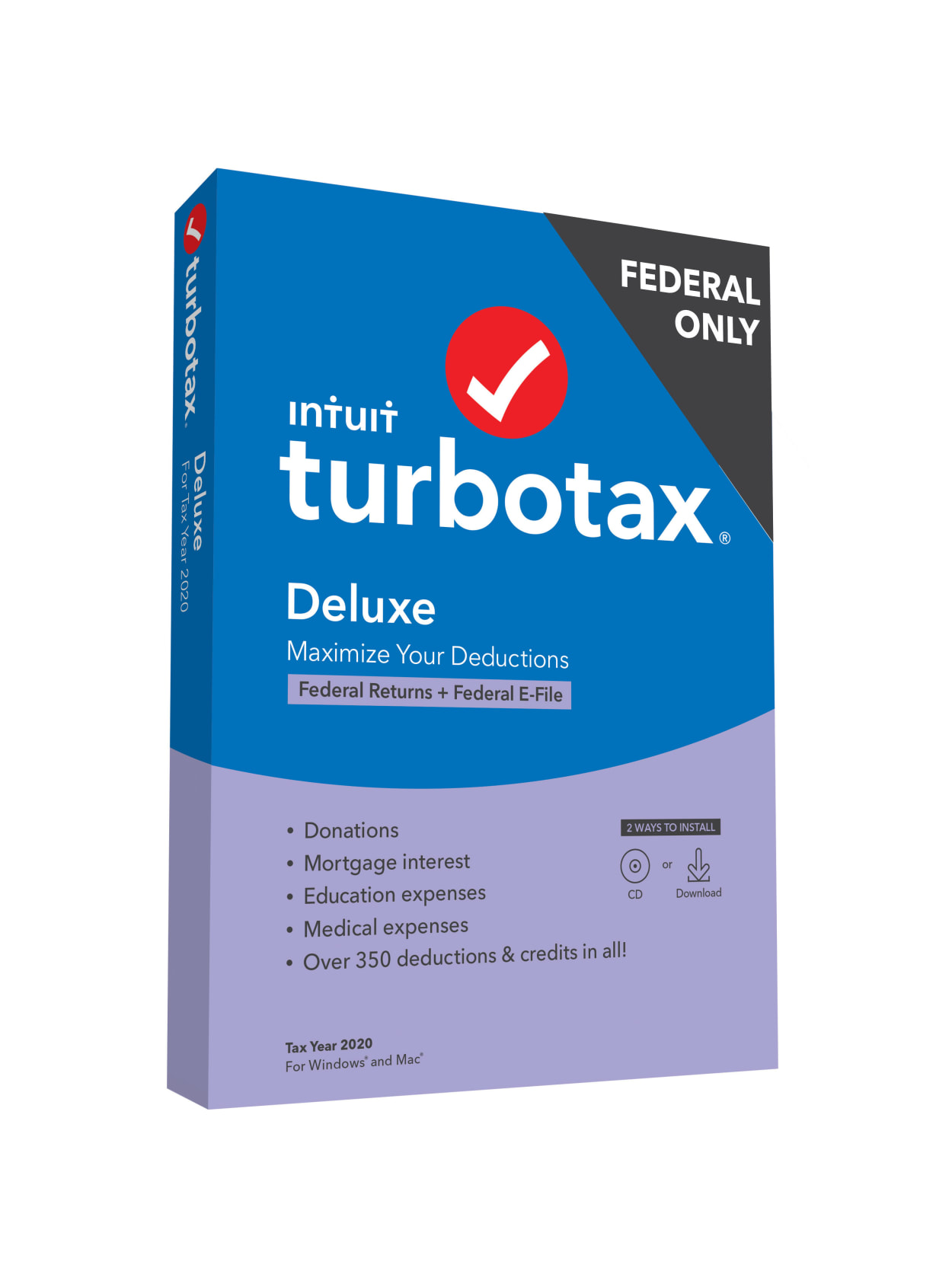Turbotax Deluxe Federal E File Pcmac Office Depot