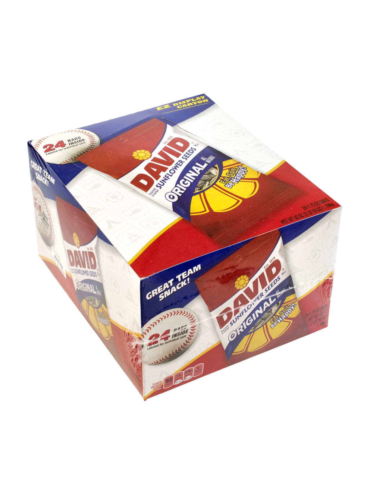 David Sunflower Seeds Original Pouches 1 75 Oz Box Of 24 Office Depot