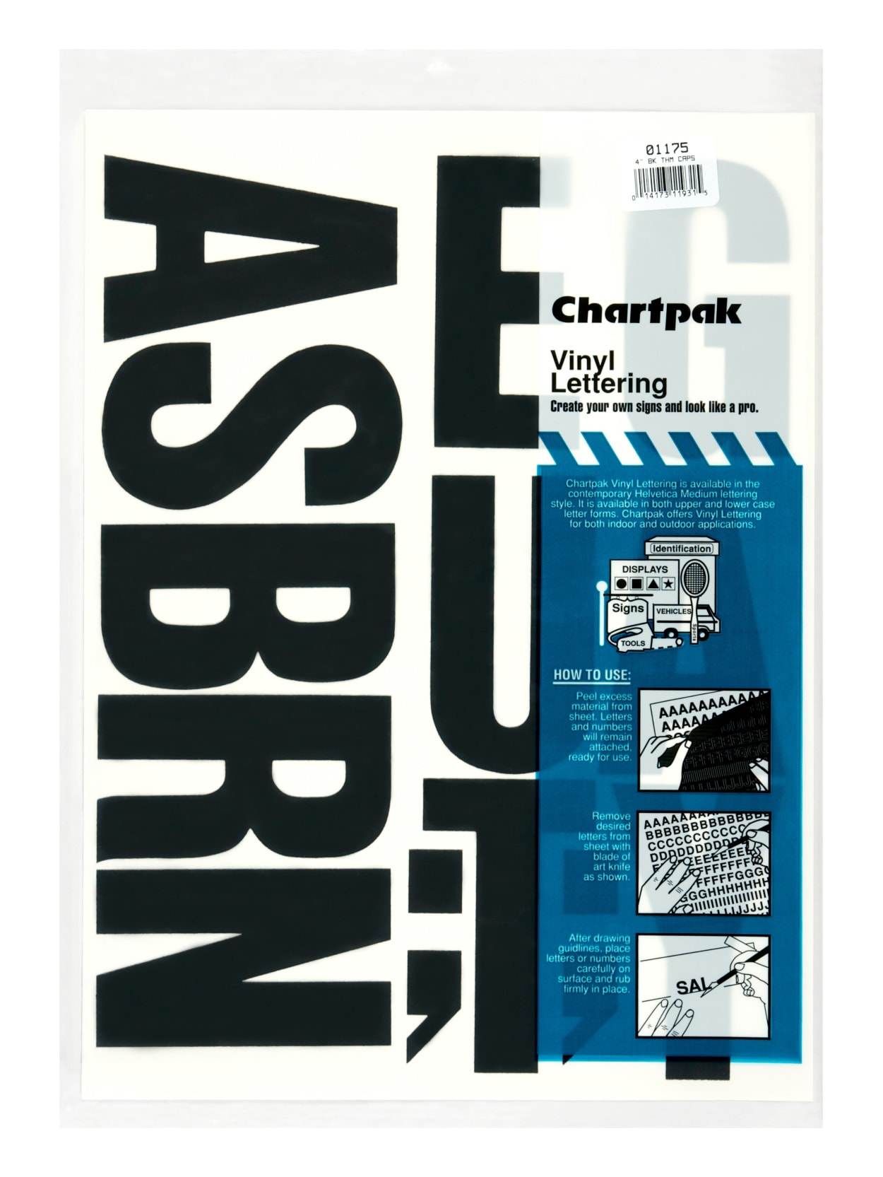 Chartpak Pickett Vinyl Letters 4 Black Office Depot