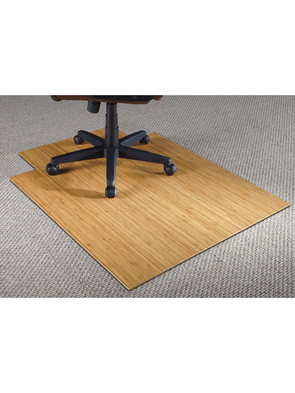 Realspace Bamboo Chair Mat 36 W X 48 D 316 Thick Natural Office Depot